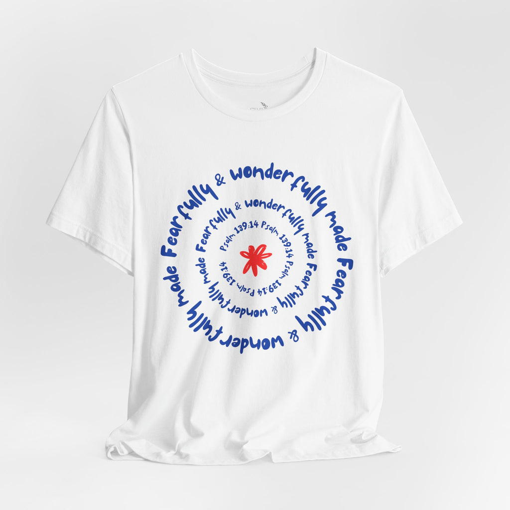 T-Shirt — 'Fearfully & Wonderfully Made' Spiral Design