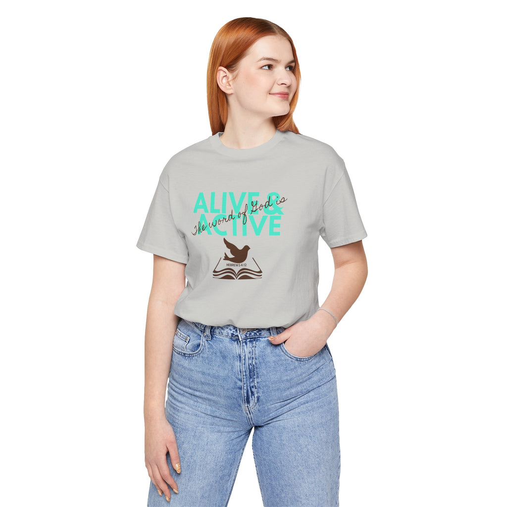 Alive & Active sword wings T-Shirt | Hebrews 4:12 scripture design