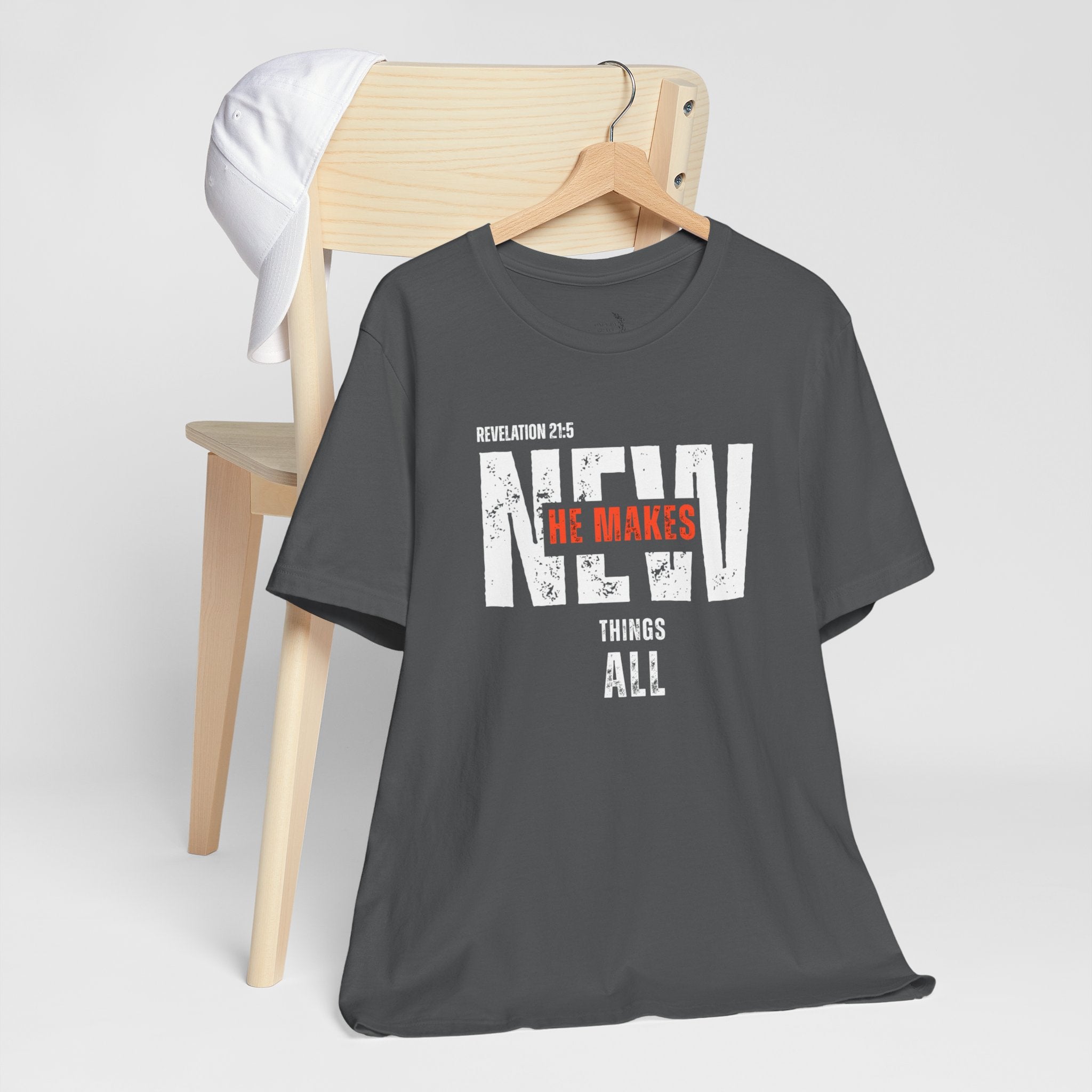 All Things New T‑Shirt — Christian Verse 'He Makes All Things New' Faith Tee