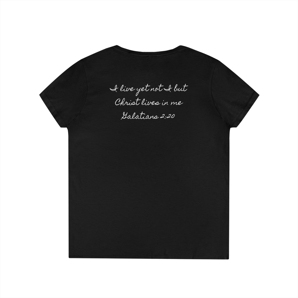 Jesus + Me V-Neck Tee — No Plan B Christian Women’s T-Shirt with Cross Back Design