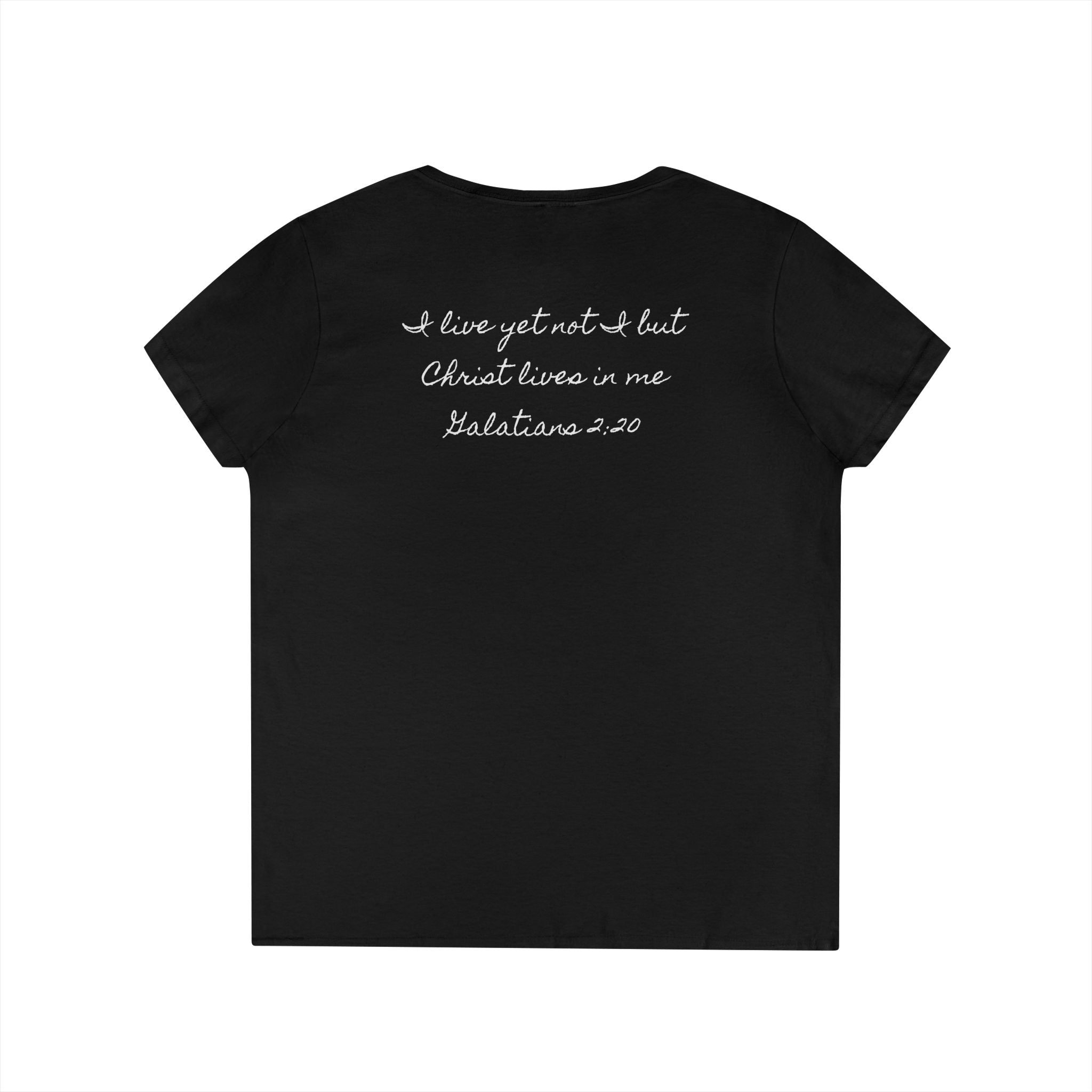 Jesus + Me V-Neck Tee — No Plan B Christian Women’s T-Shirt with Cross Back Design