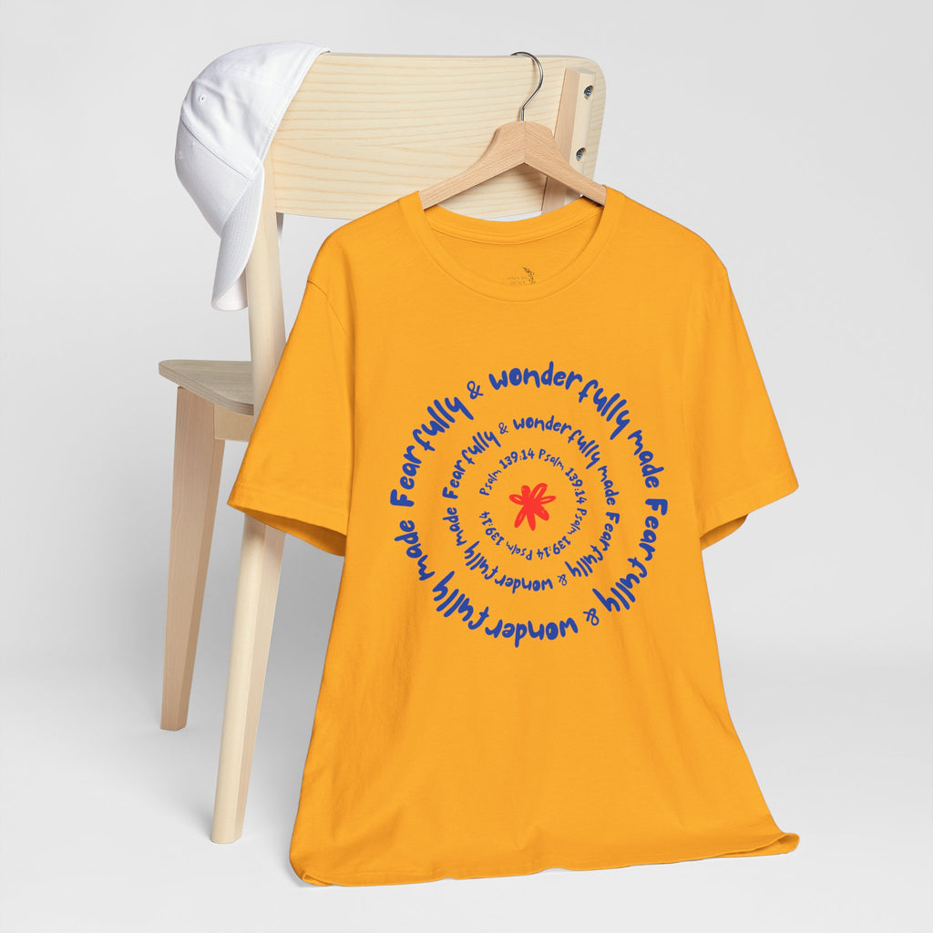 T-Shirt — 'Fearfully & Wonderfully Made' Spiral Design