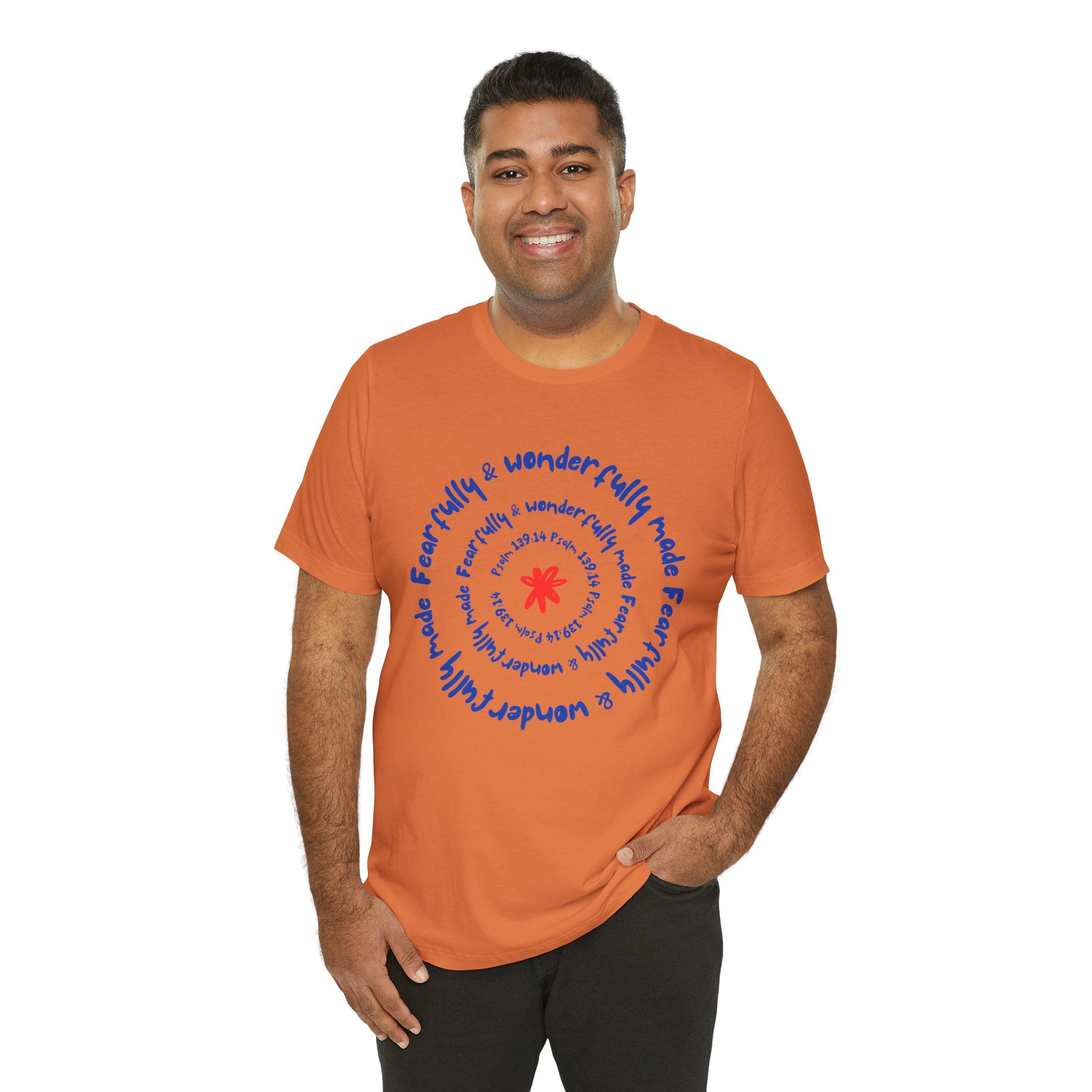 T-Shirt — 'Fearfully & Wonderfully Made' Spiral Design