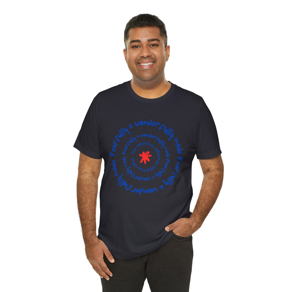 T-Shirt — 'Fearfully & Wonderfully Made' Spiral Design