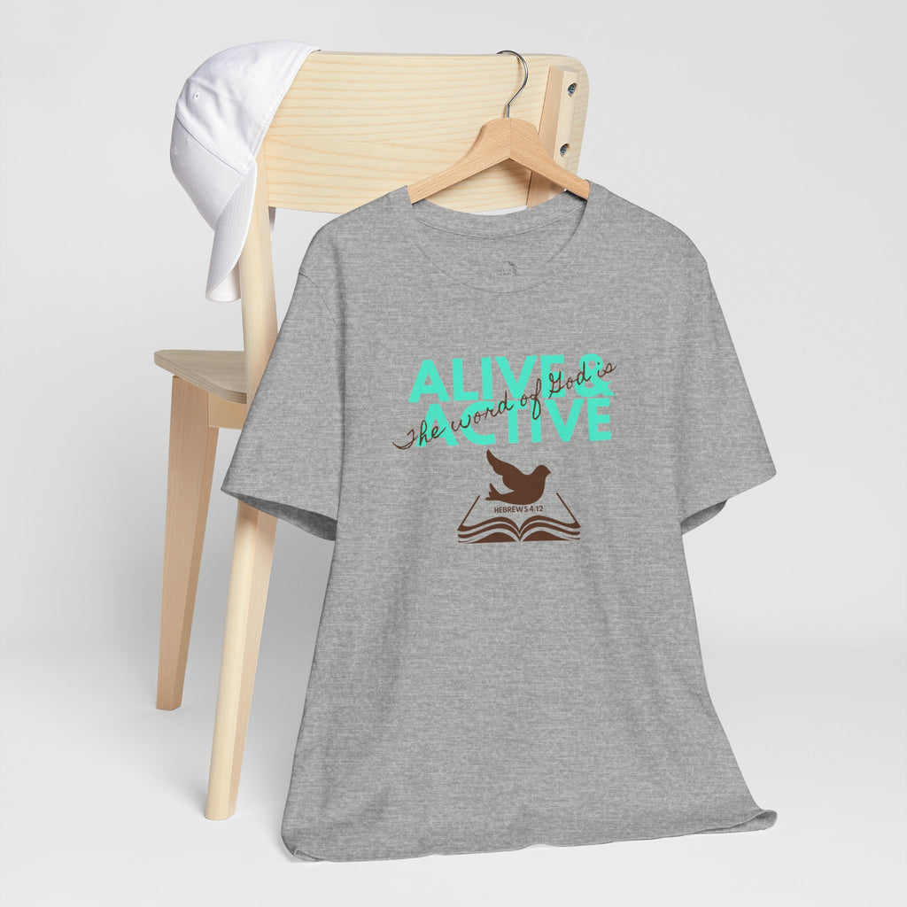 Alive & Active sword wings T-Shirt | Hebrews 4:12 scripture design