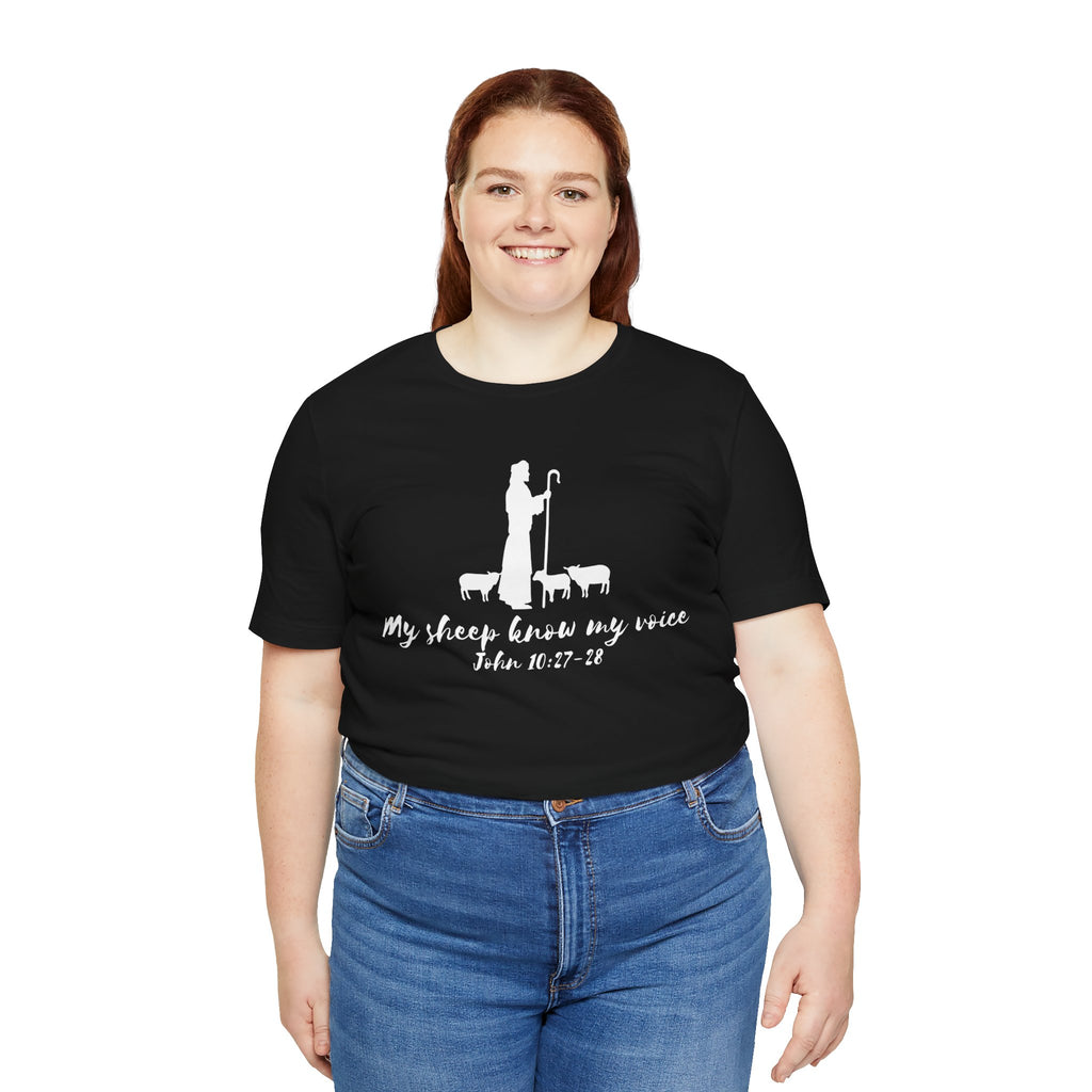 My Sheep Know My Voice shepherd silhouette T-Shirt | John 10:27 scripture