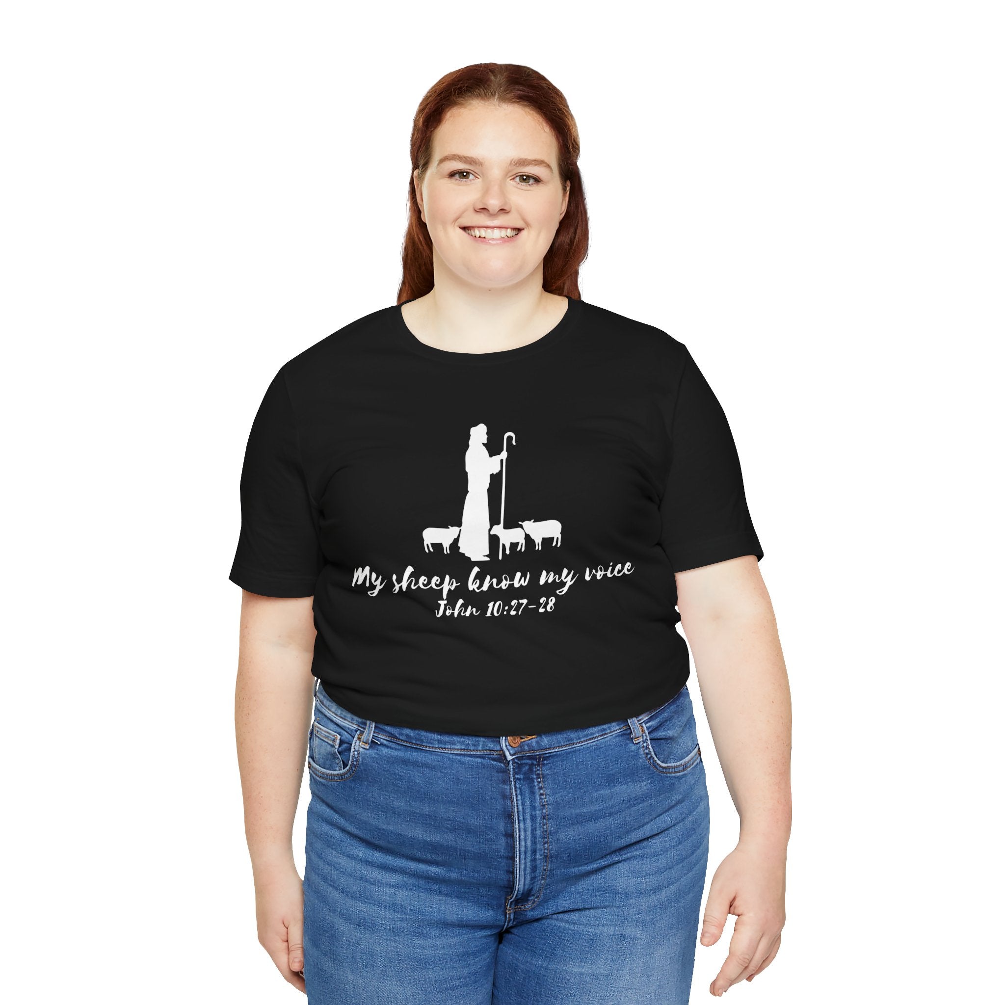 My Sheep Know My Voice shepherd silhouette T-Shirt | John 10:27 scripture