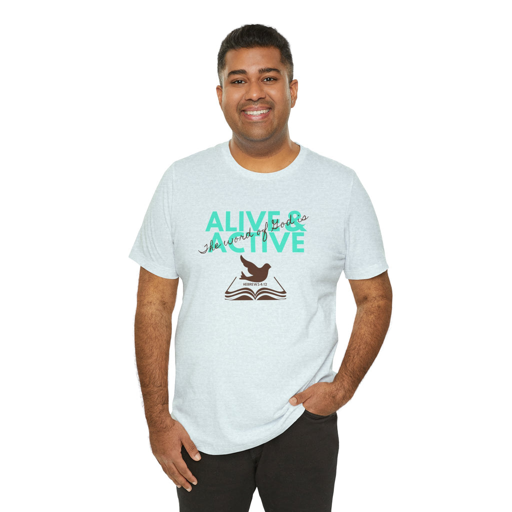 Alive & Active sword wings T-Shirt | Hebrews 4:12 scripture design