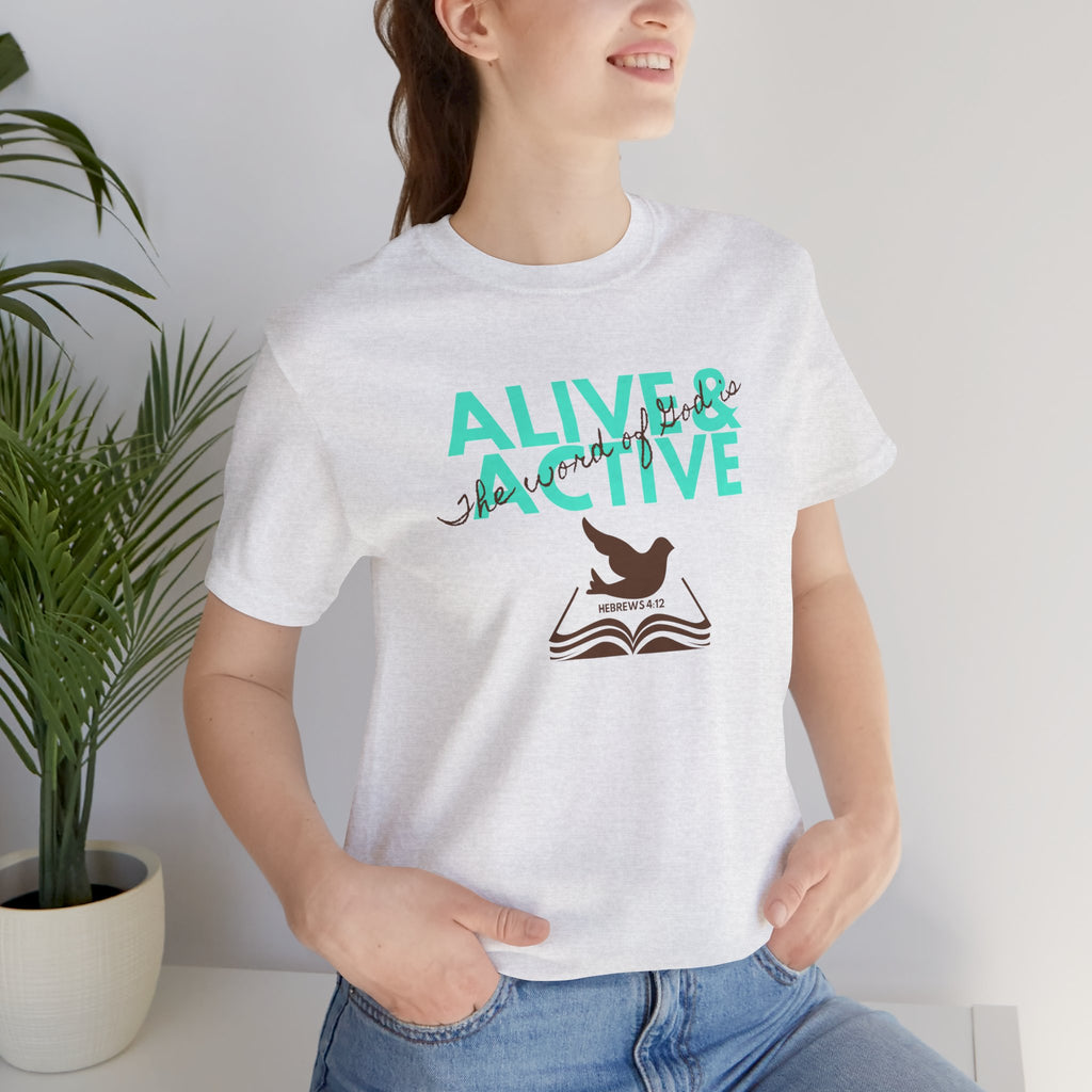 Alive & Active sword wings T-Shirt | Hebrews 4:12 scripture design