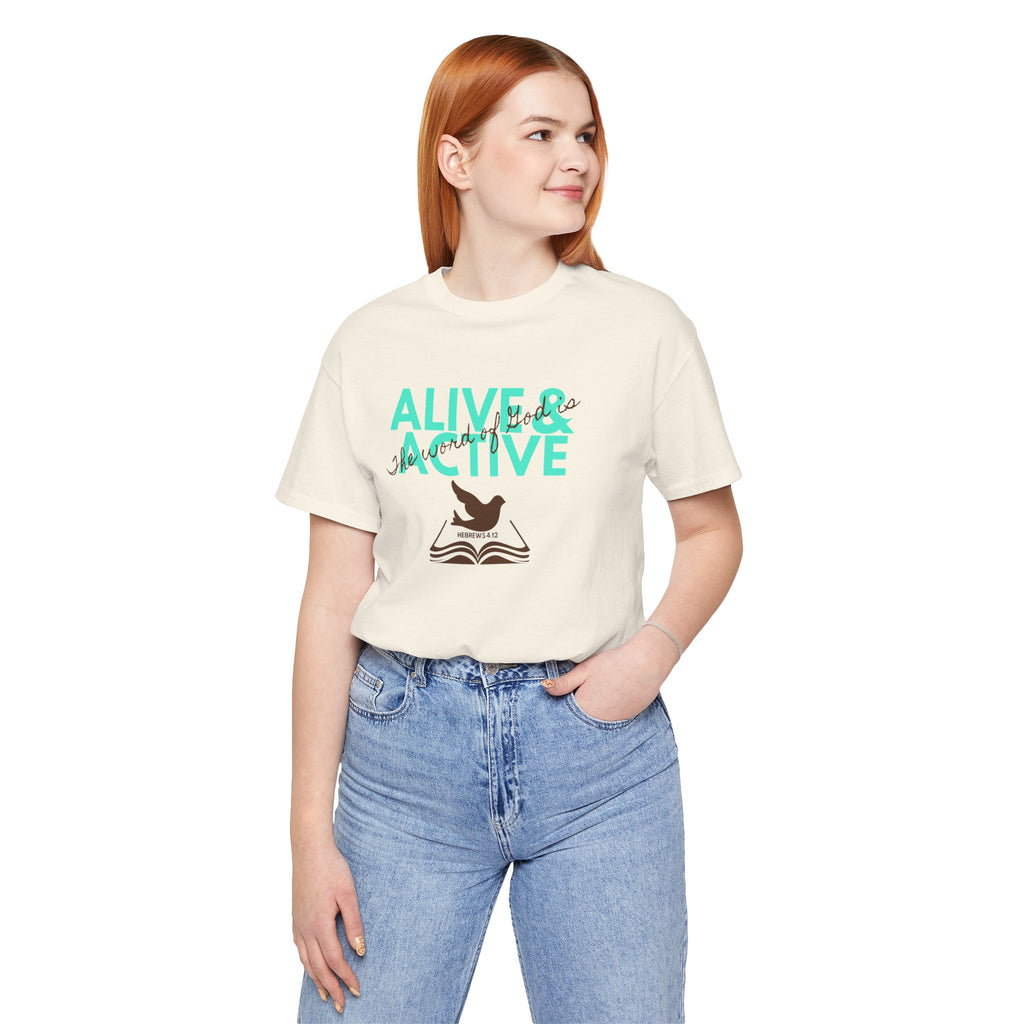 Alive & Active sword wings T-Shirt | Hebrews 4:12 scripture design