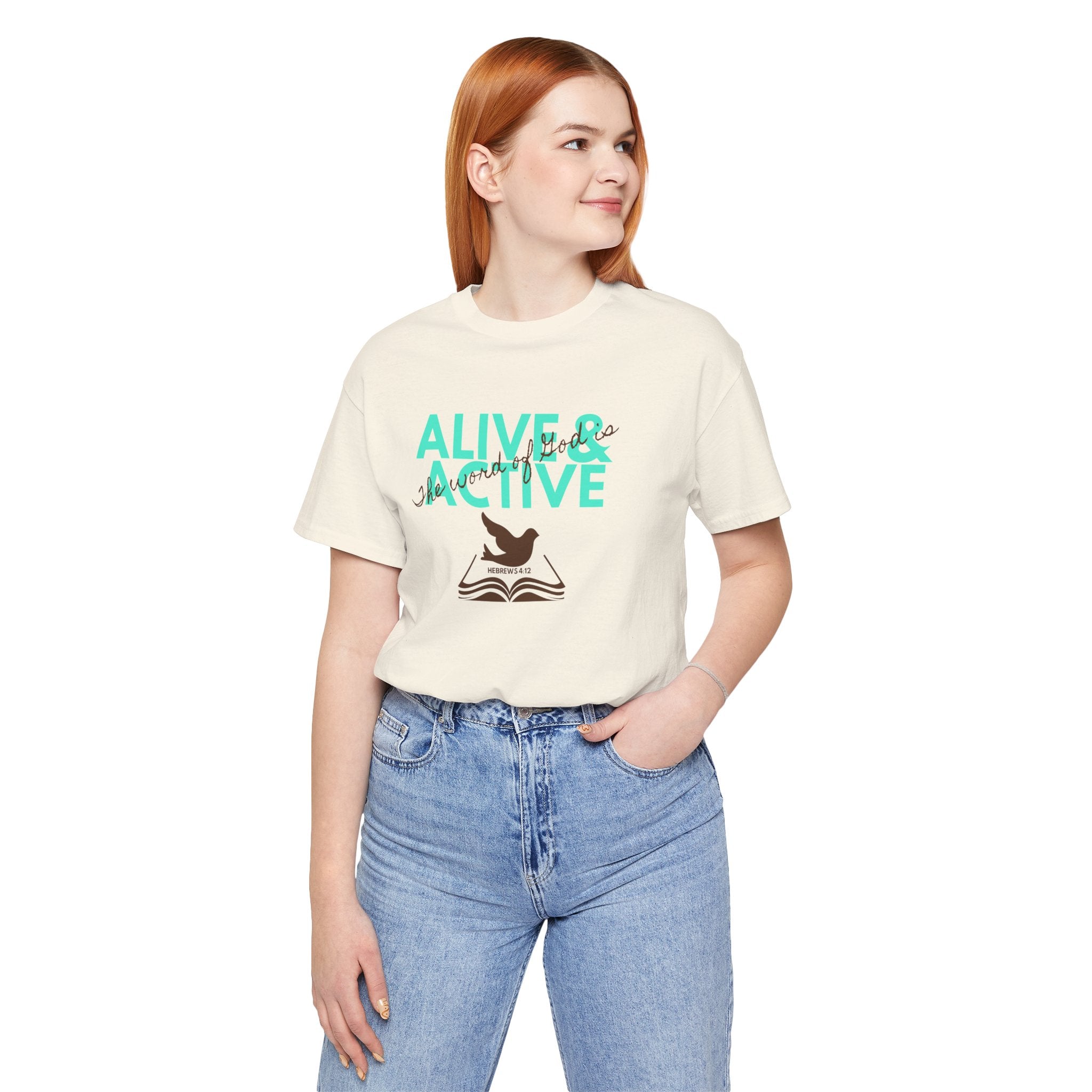 Alive & Active sword wings T-Shirt | Hebrews 4:12 scripture design