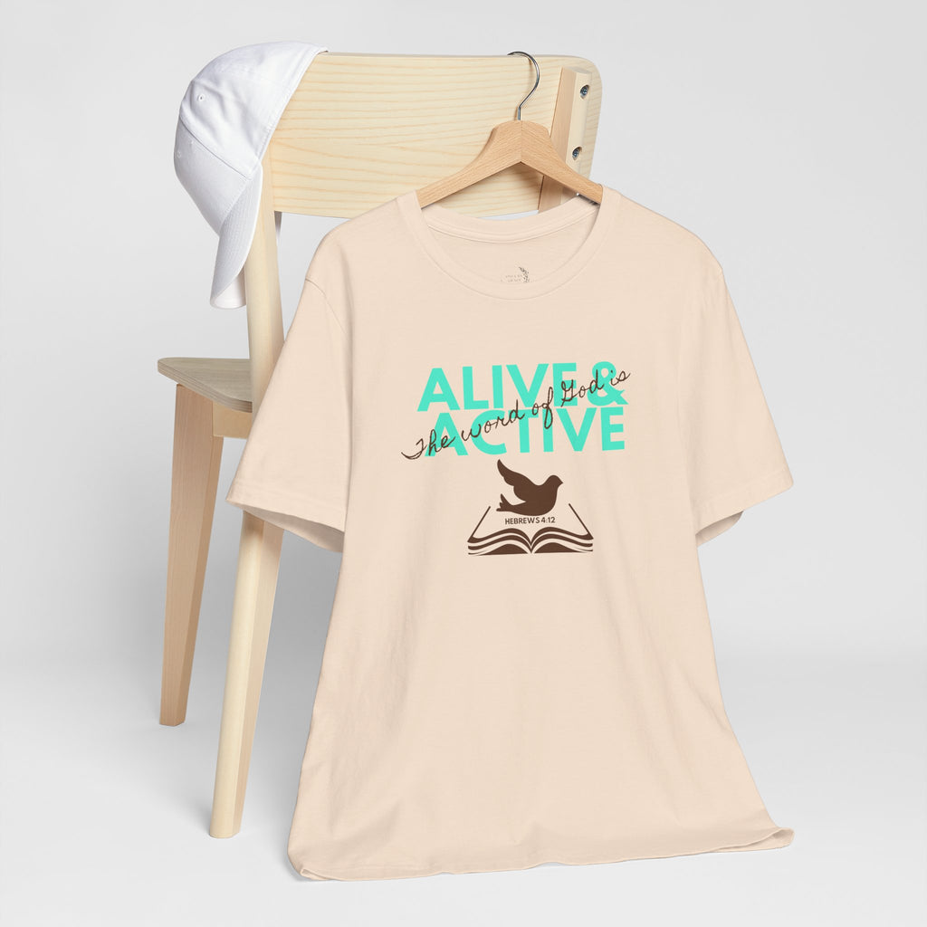 Alive & Active sword wings T-Shirt | Hebrews 4:12 scripture design