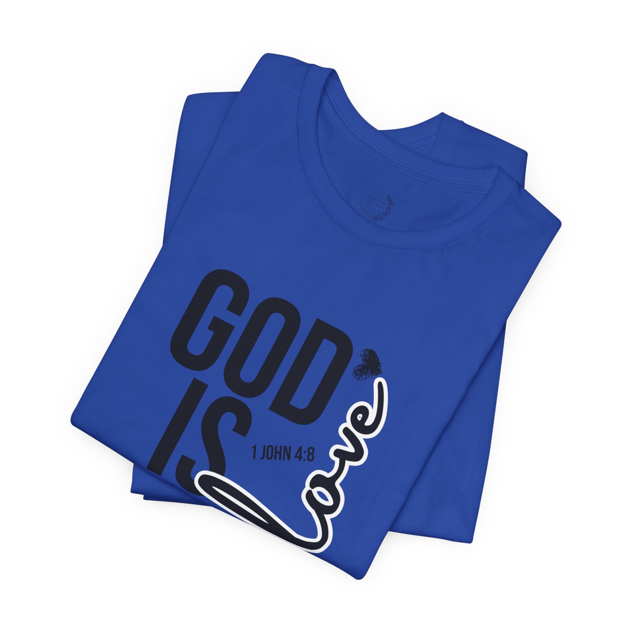 God Is Love T‑Shirt — Christian Faith Tee with Script Heart Design
