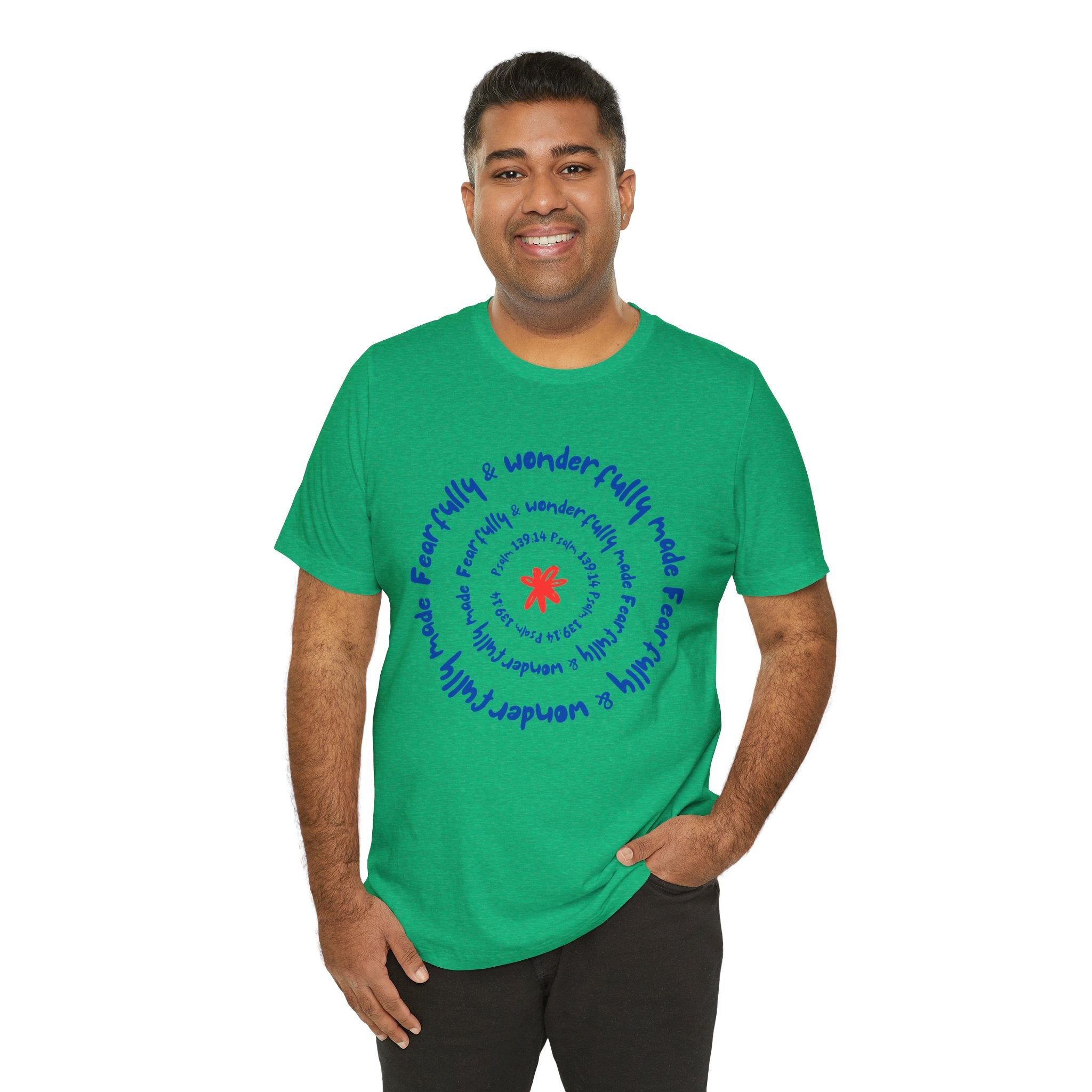 T-Shirt — 'Fearfully & Wonderfully Made' Spiral Design