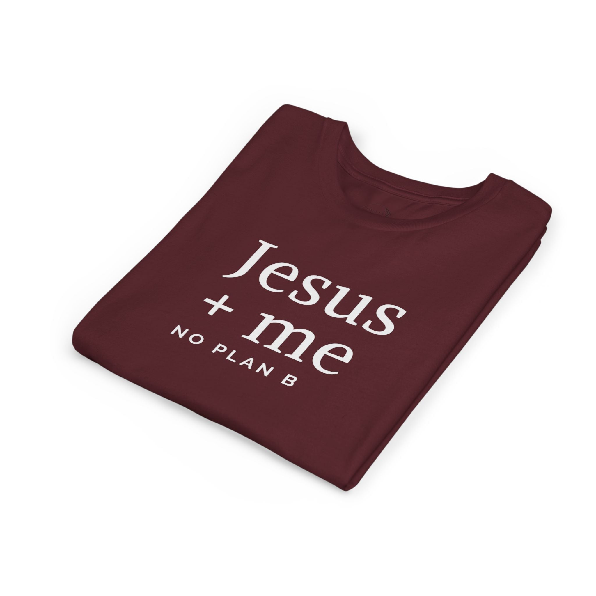 Kids Tee — "Jesus + Me No Plan B" Christian Graphic Shirt