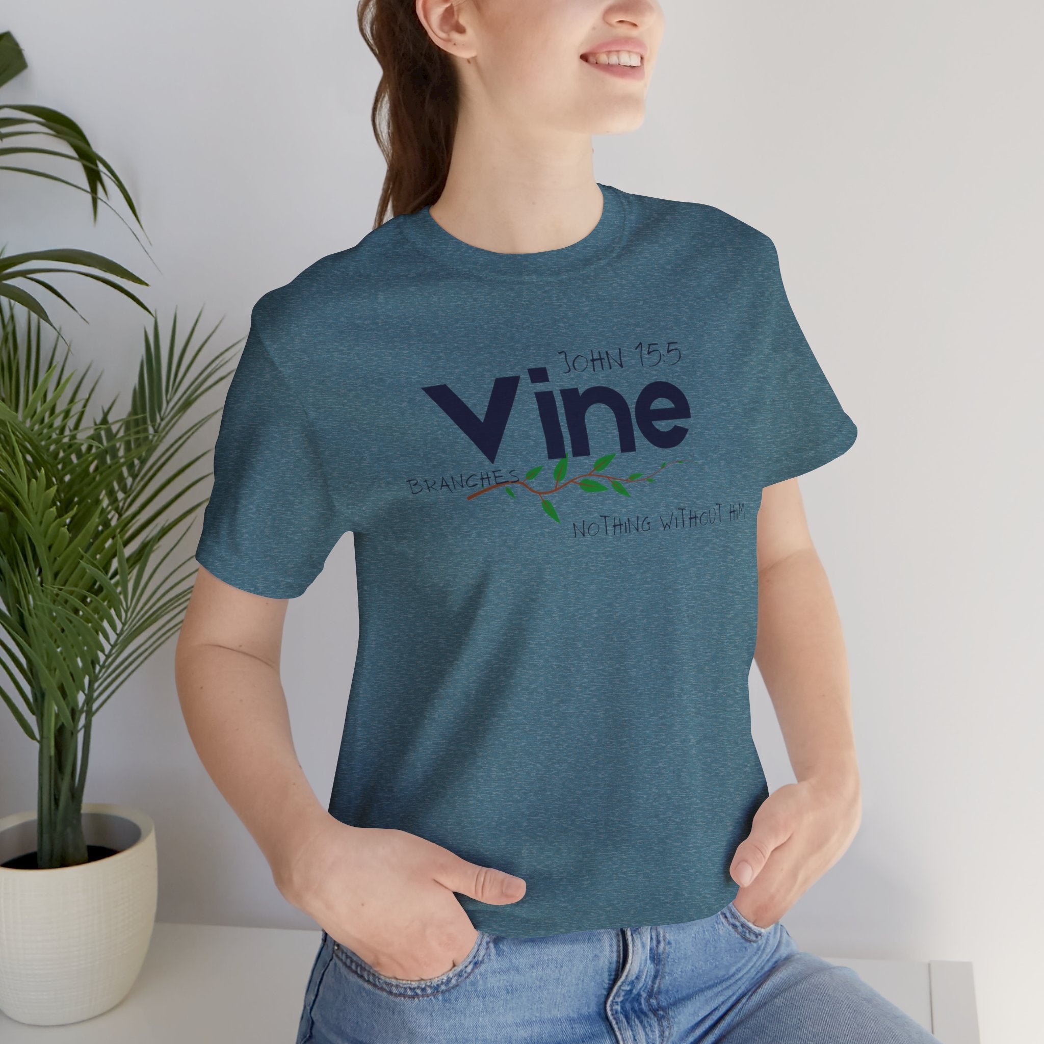 Vine typography tee T-Shirt | botanical vine script graphic