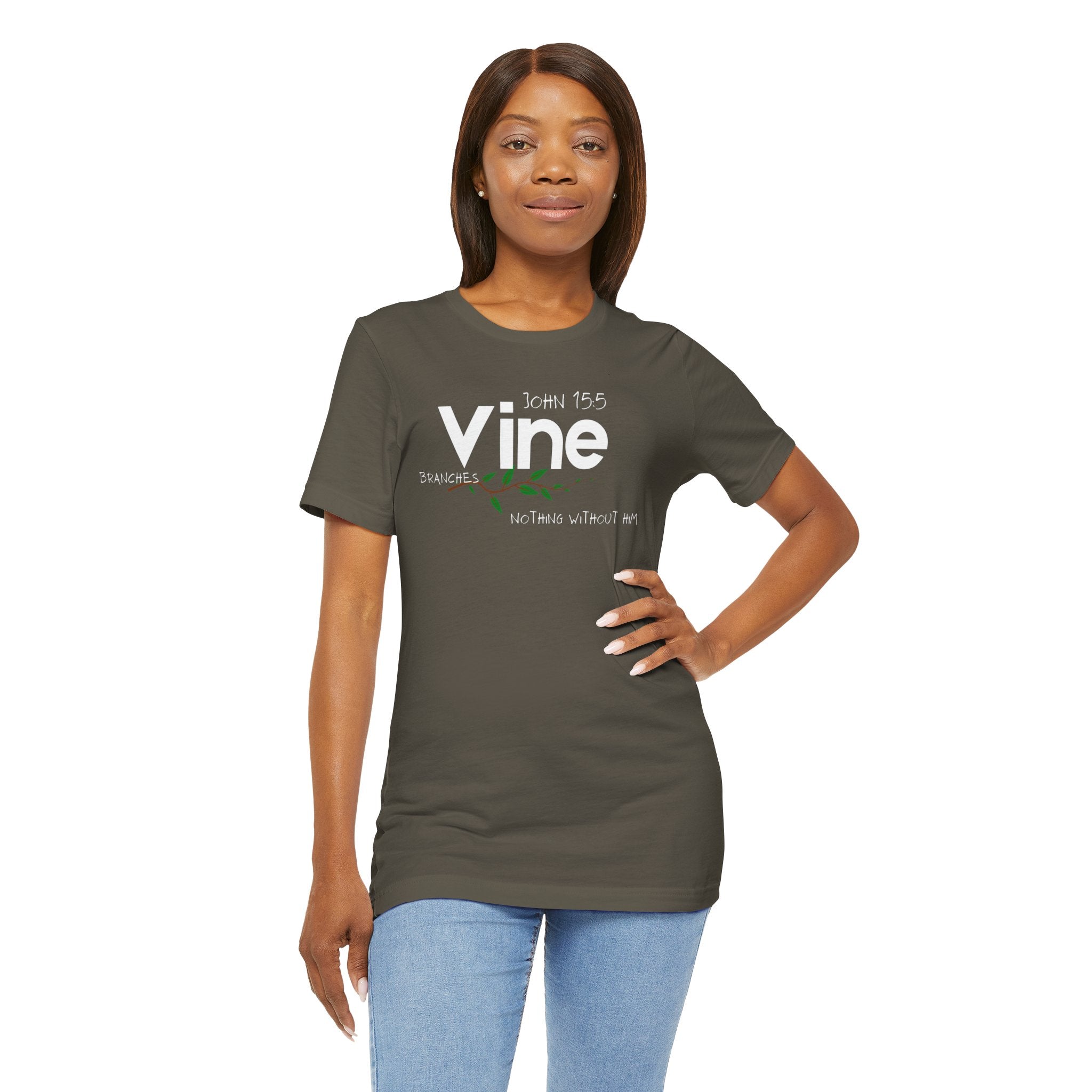 Vine typography tee T-Shirt | botanical vine script graphic