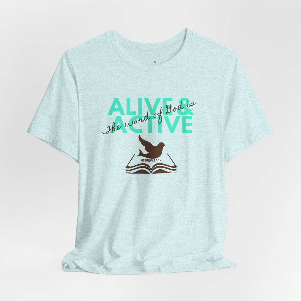 Alive & Active sword wings T-Shirt | Hebrews 4:12 scripture design