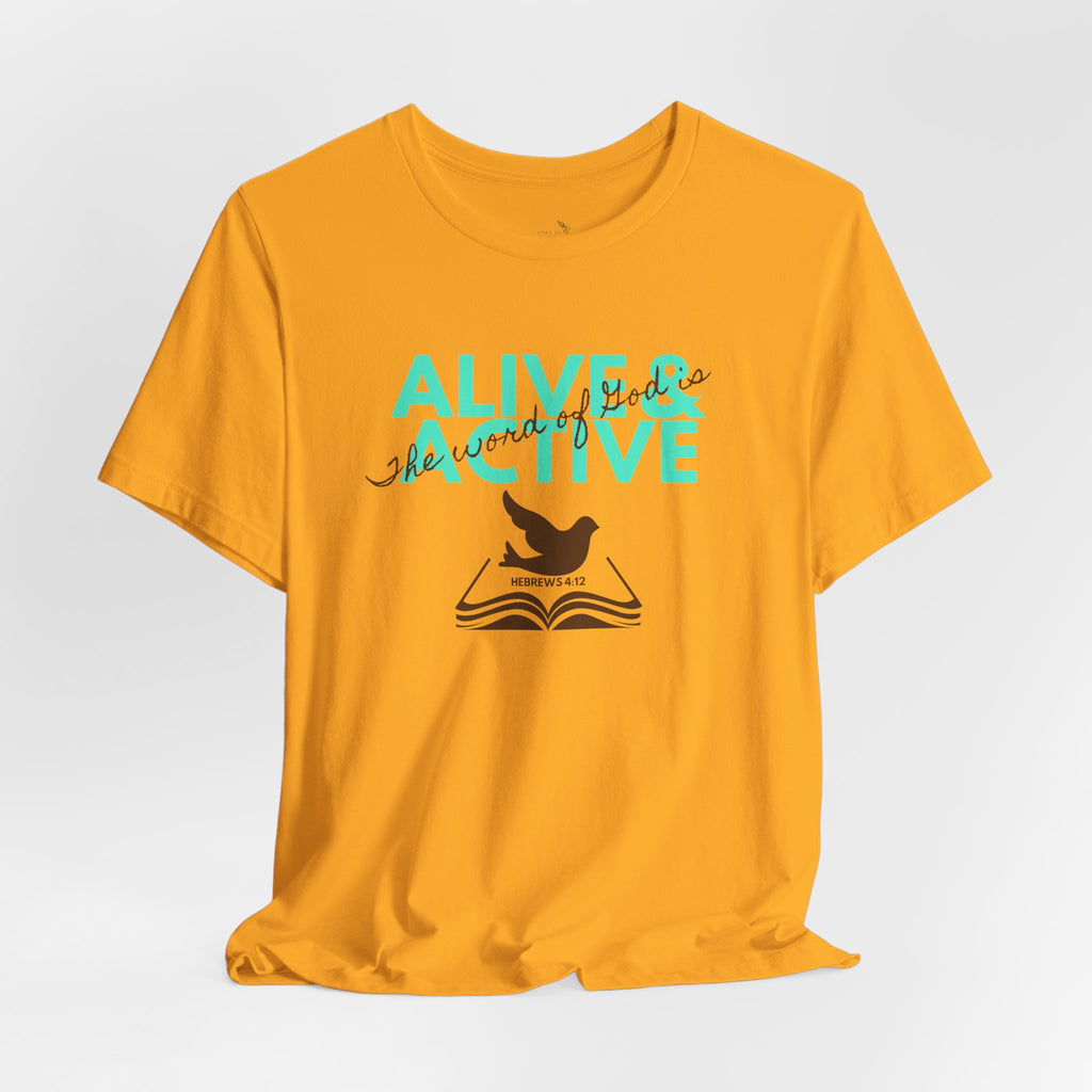 Alive & Active sword wings T-Shirt | Hebrews 4:12 scripture design