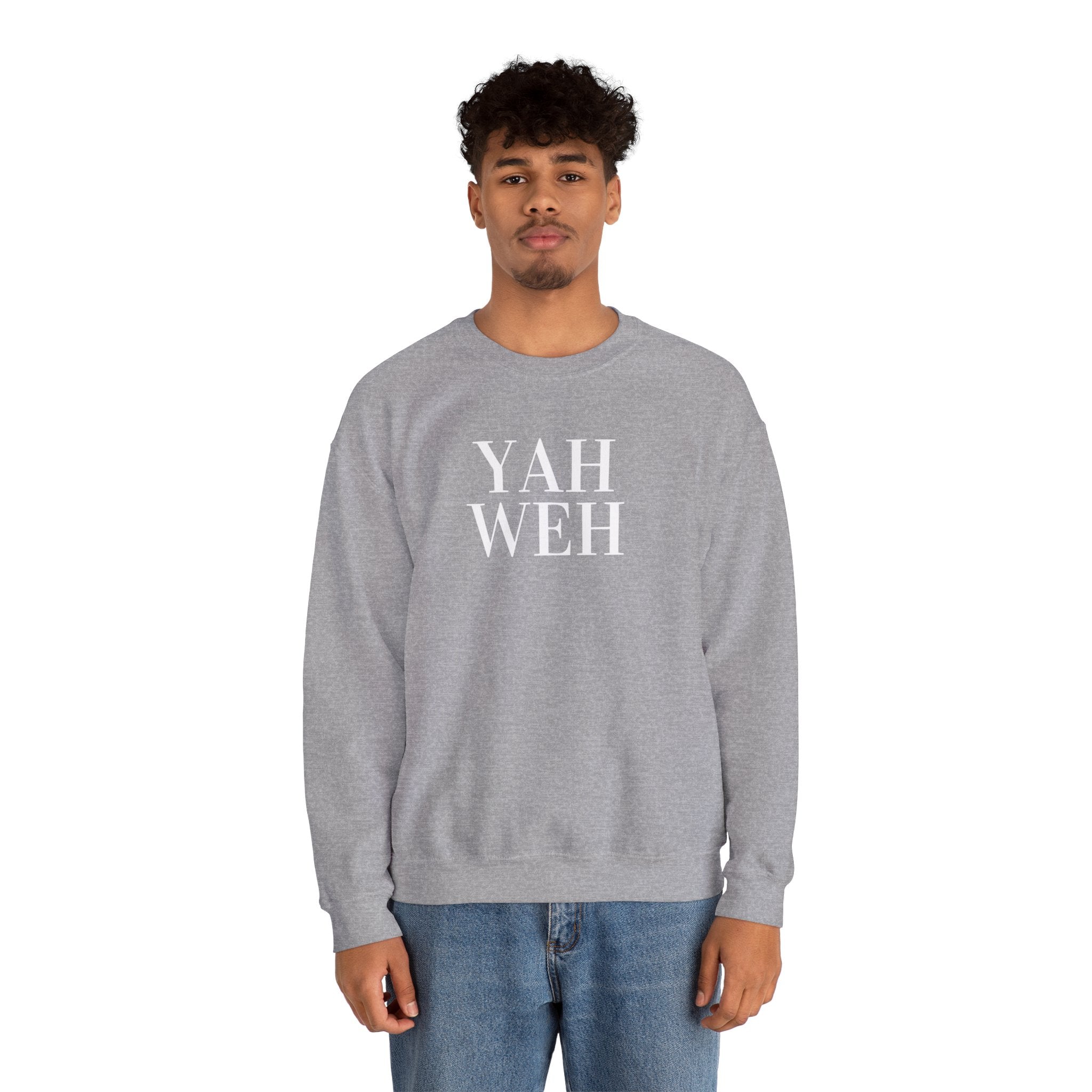YAHWEH Minimalist Typography Sweatshirt | Religious Faith Crewneck