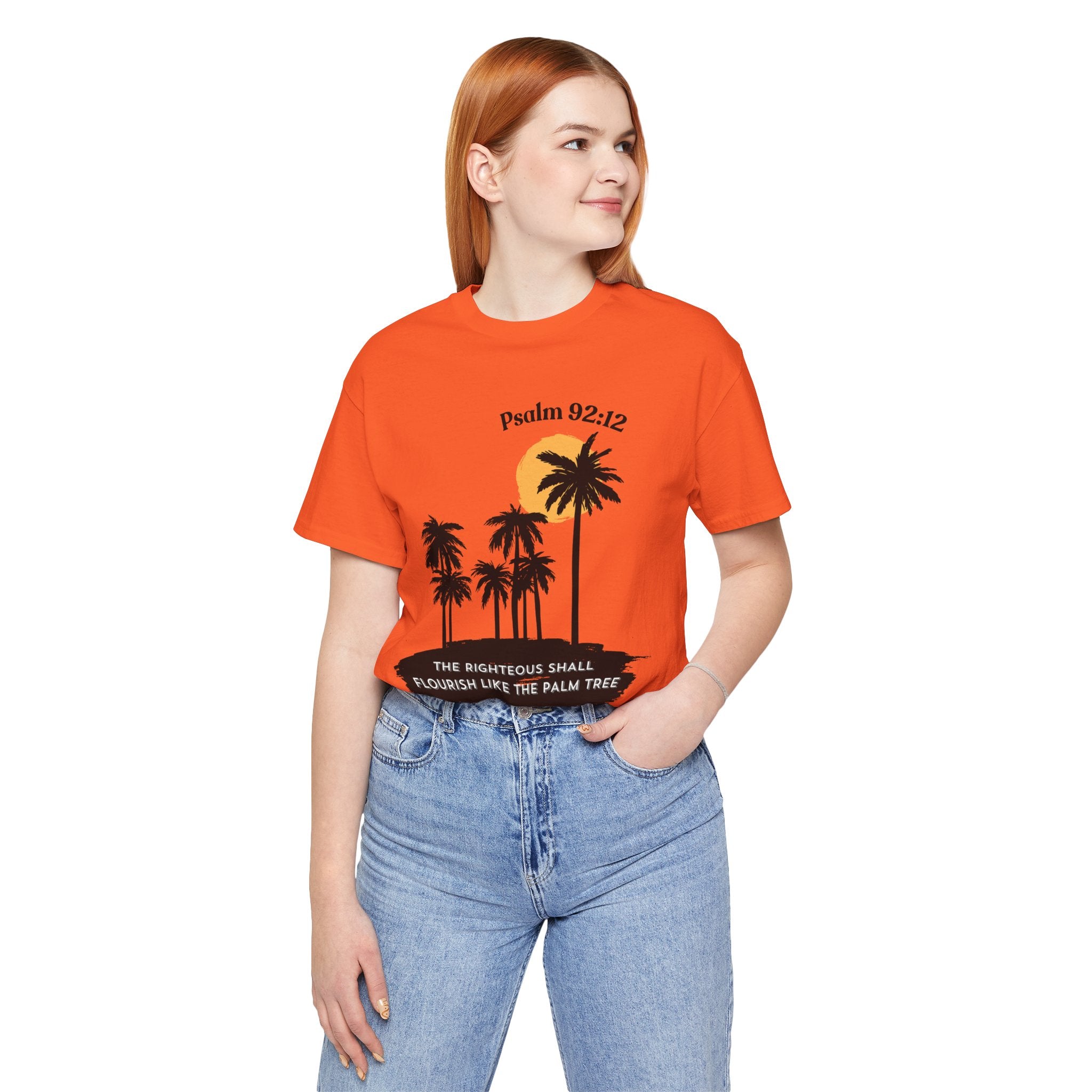 Psalm 92:12 Palm Tree Tee — "The Righteous Shall Flourish Like the Palm Tree" Christian T-Shirt