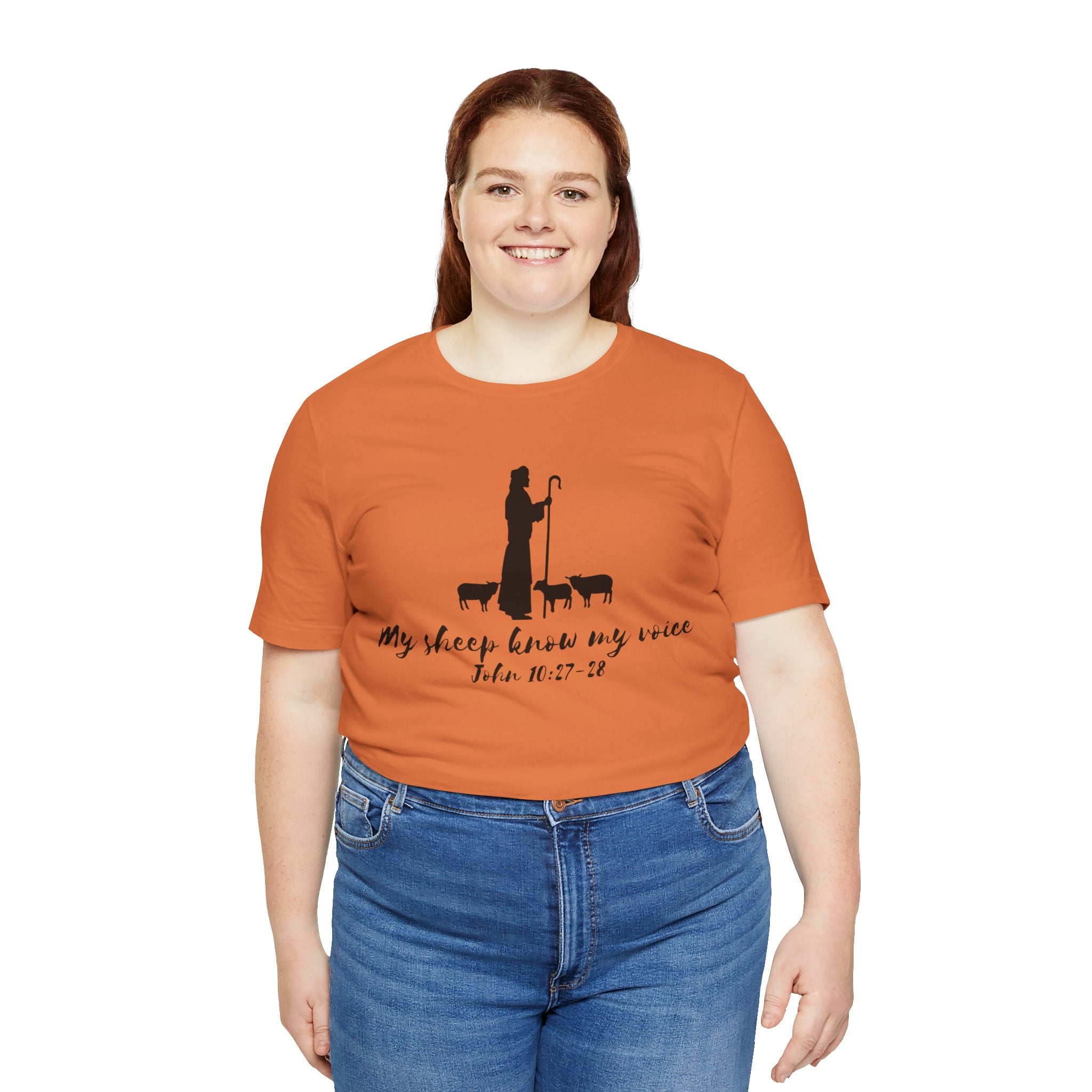 My Sheep Know My Voice shepherd silhouette T-Shirt | John 10:27 scripture