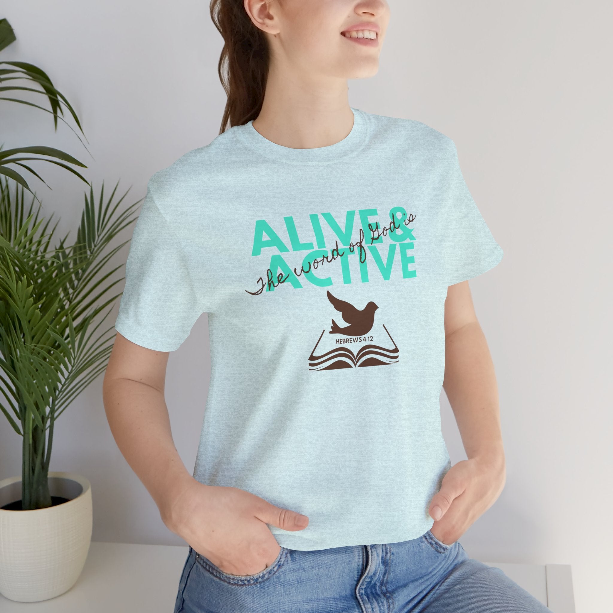 Alive & Active sword wings T-Shirt | Hebrews 4:12 scripture design