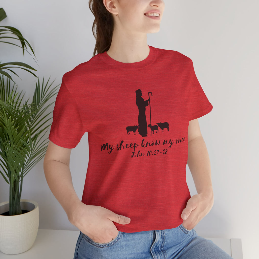 My Sheep Know My Voice shepherd silhouette T-Shirt | John 10:27 scripture