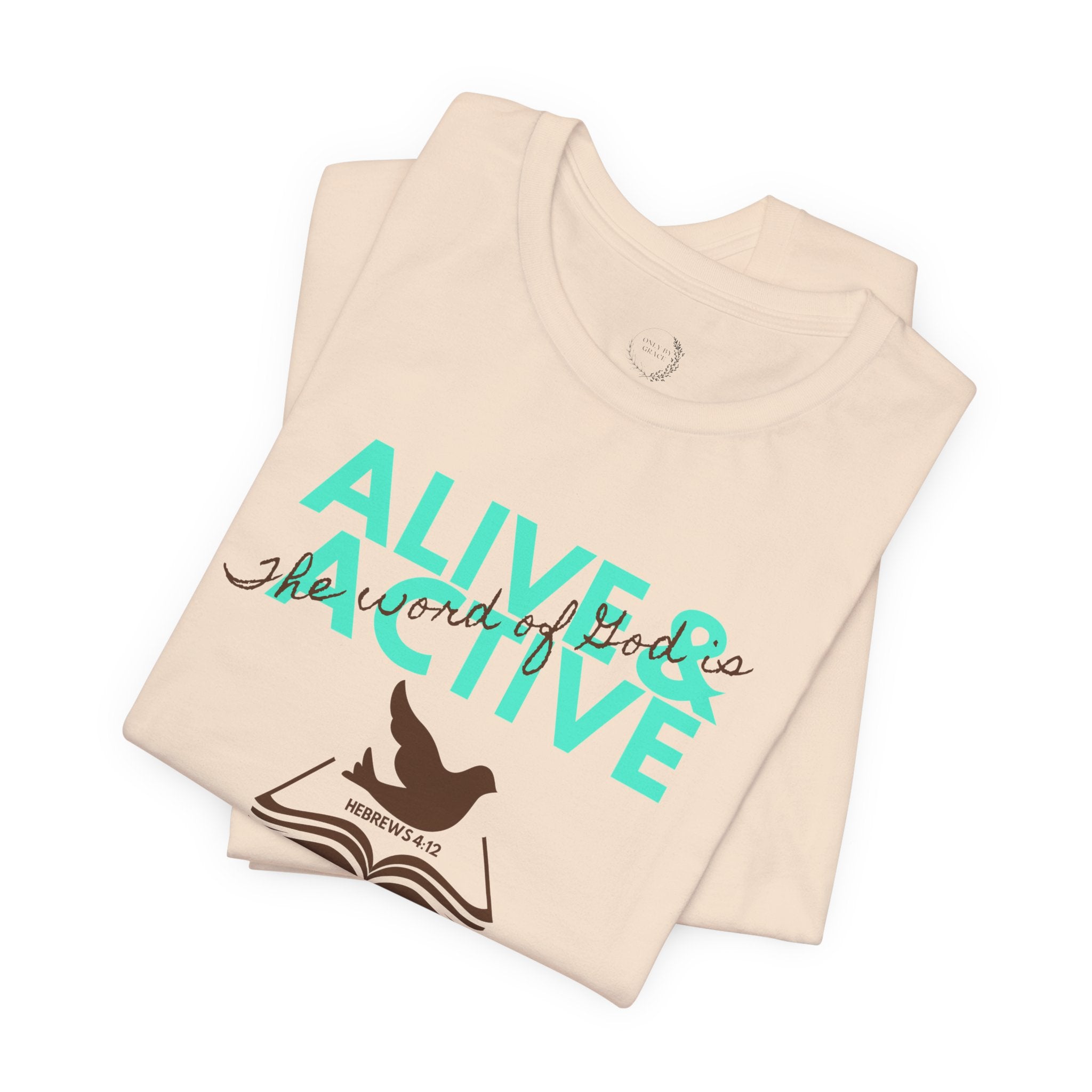 Alive & Active sword wings T-Shirt | Hebrews 4:12 scripture design