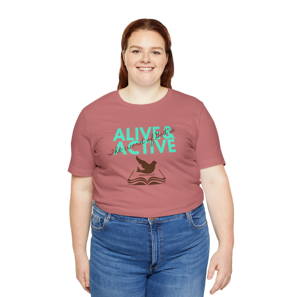 Alive & Active sword wings T-Shirt | Hebrews 4:12 scripture design
