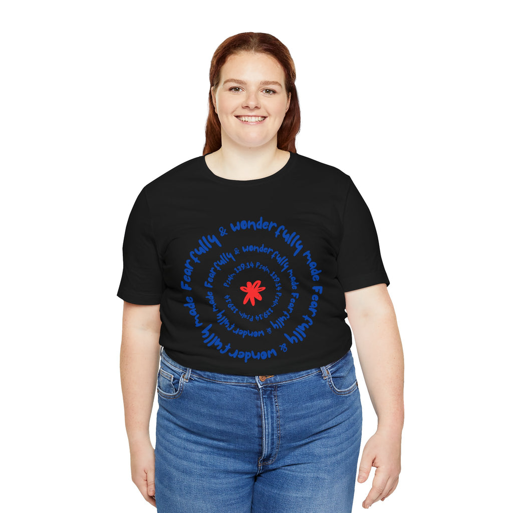 T-Shirt — 'Fearfully & Wonderfully Made' Spiral Design