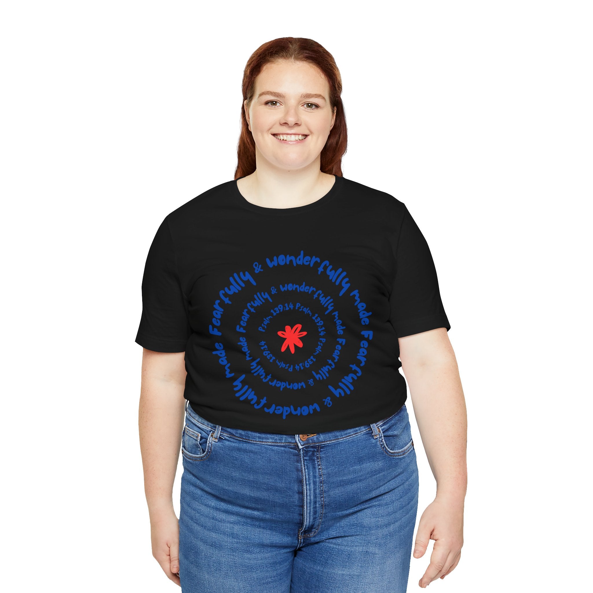 T-Shirt — 'Fearfully & Wonderfully Made' Spiral Design