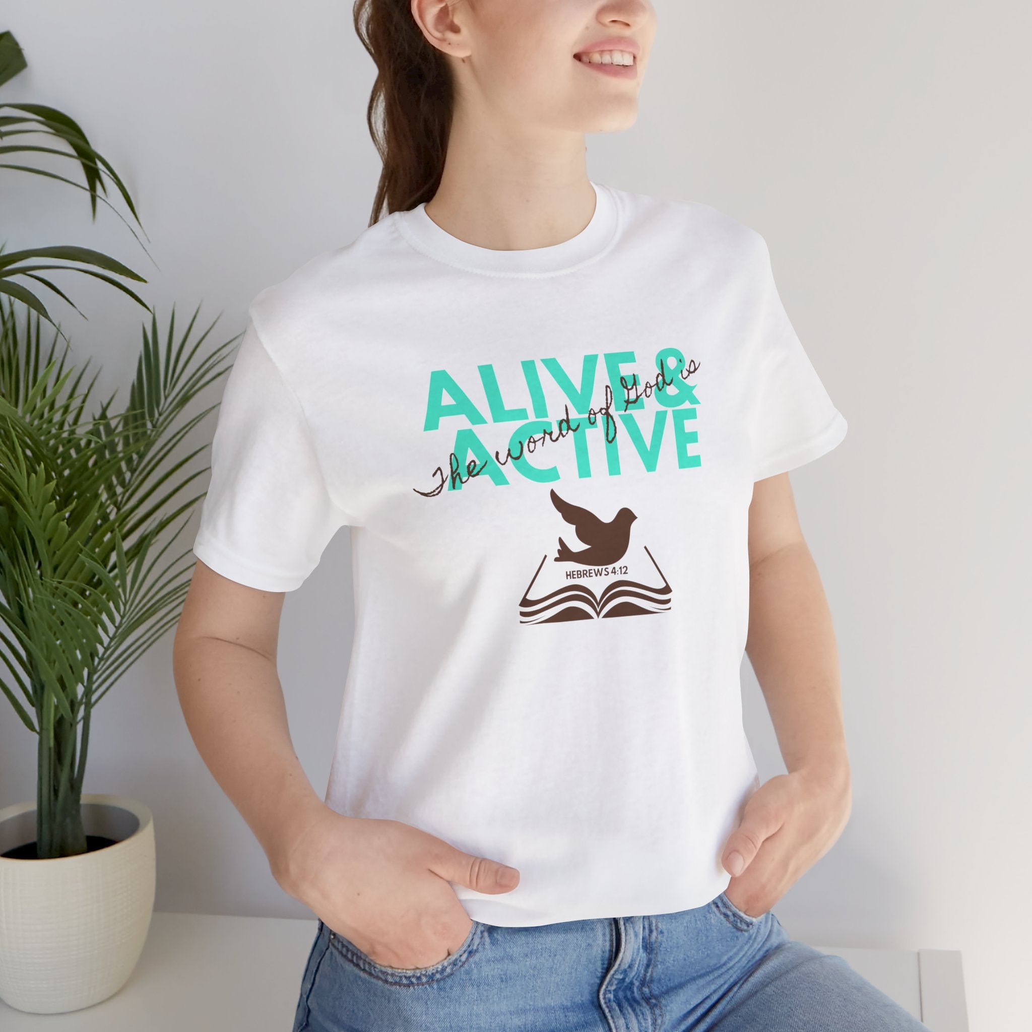Alive & Active sword wings T-Shirt | Hebrews 4:12 scripture design