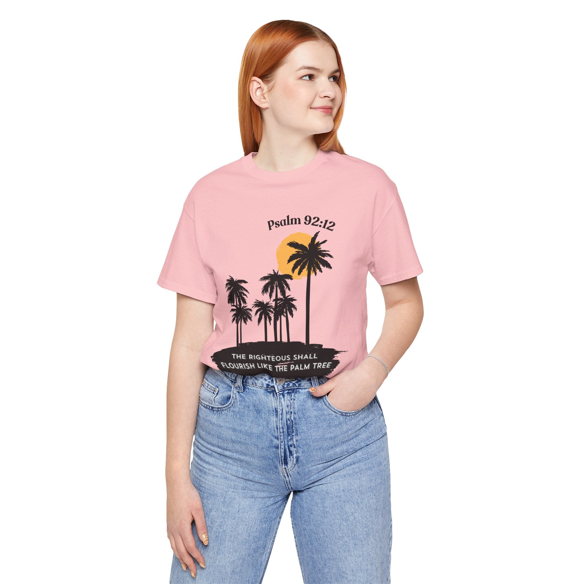 Psalm 92:12 Palm Tree Tee — "The Righteous Shall Flourish Like the Palm Tree" Christian T-Shirt