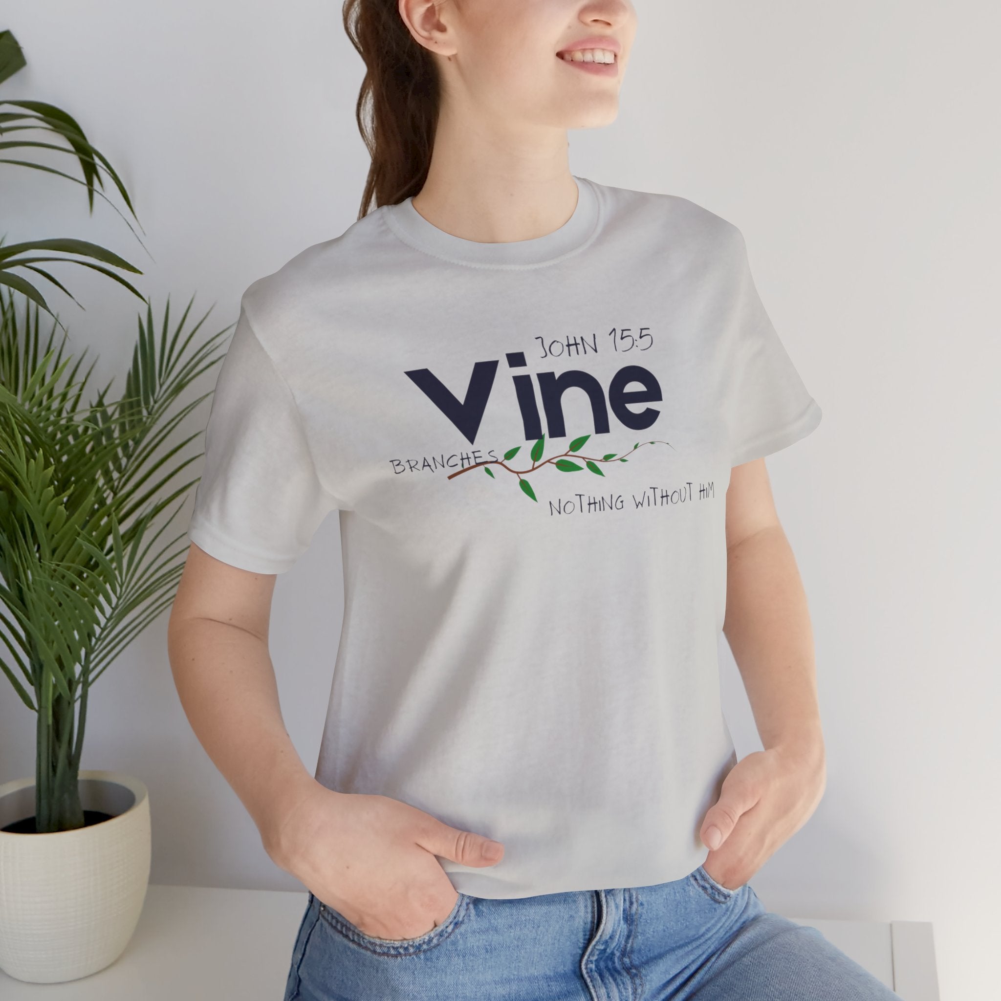 Vine typography tee T-Shirt | botanical vine script graphic