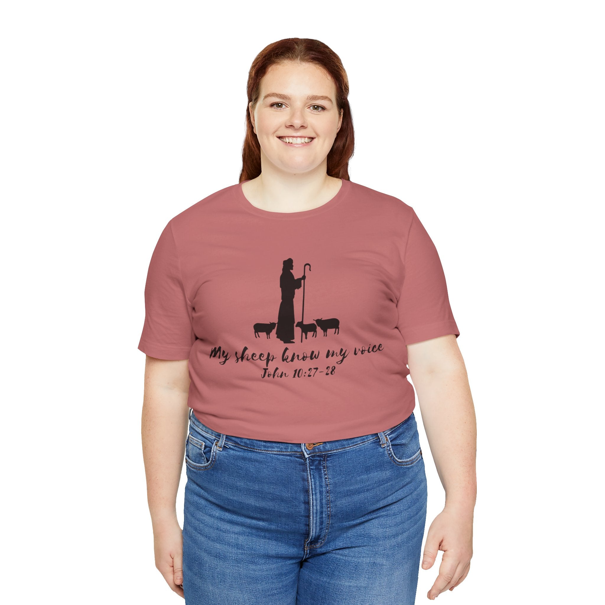 My Sheep Know My Voice shepherd silhouette T-Shirt | John 10:27 scripture