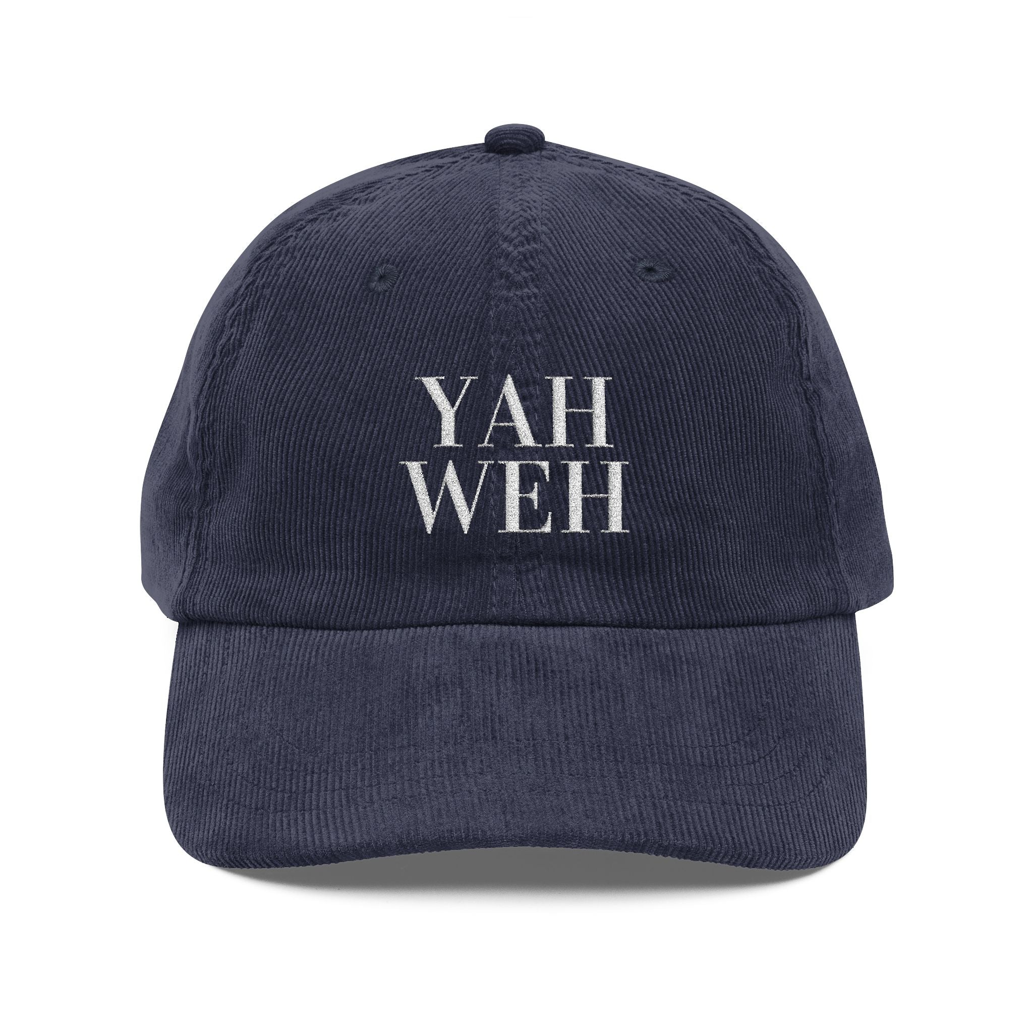 Yah Weh Embroidered Corduroy Cap — Vintage Red Baseball Hat