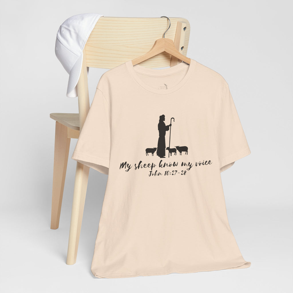 My Sheep Know My Voice shepherd silhouette T-Shirt | John 10:27 scripture
