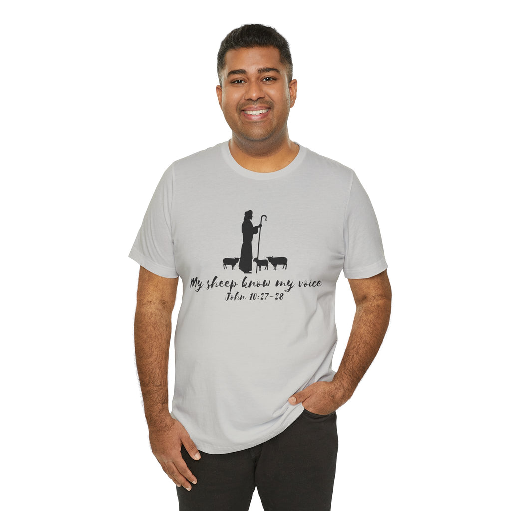 My Sheep Know My Voice shepherd silhouette T-Shirt | John 10:27 scripture