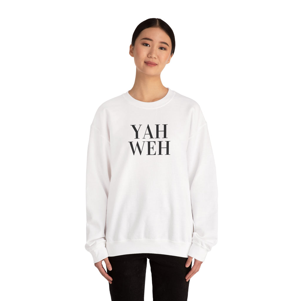 YAHWEH Minimalist Typography Sweatshirt | Religious Faith Crewneck