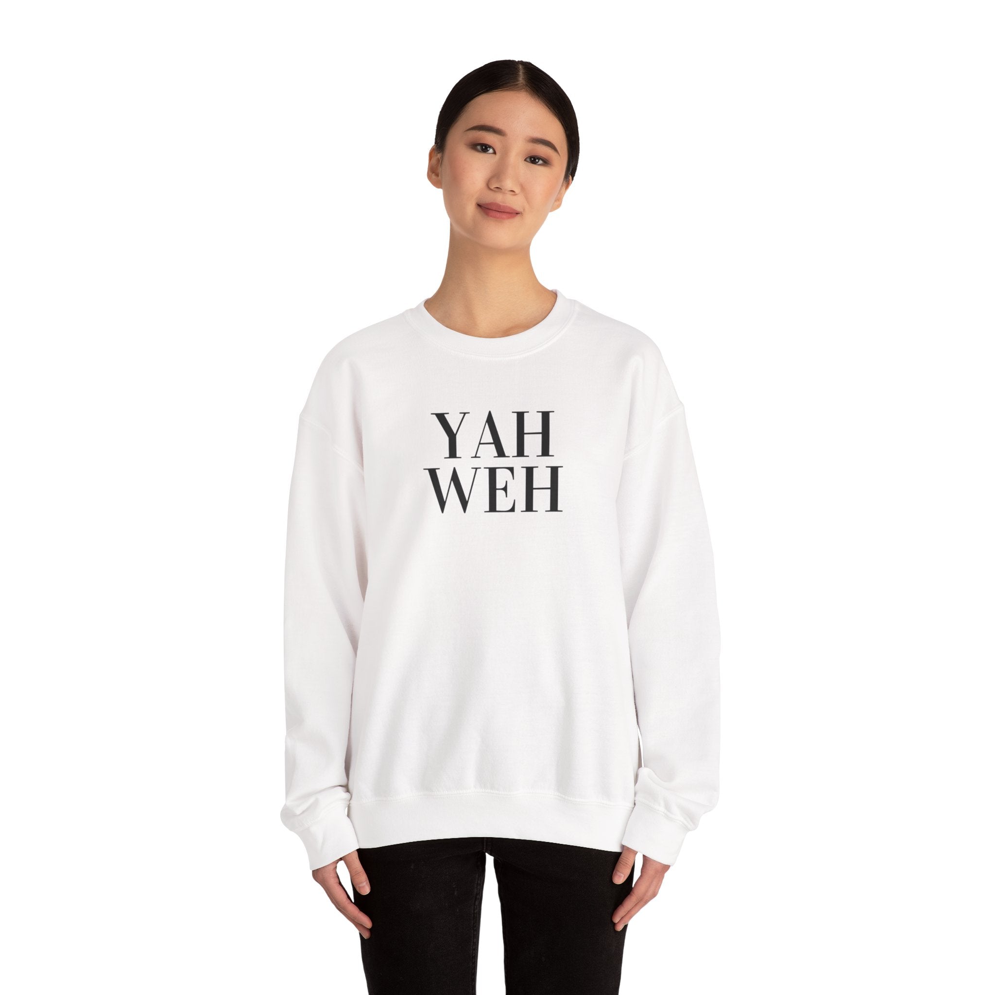 YAHWEH Minimalist Typography Sweatshirt | Religious Faith Crewneck