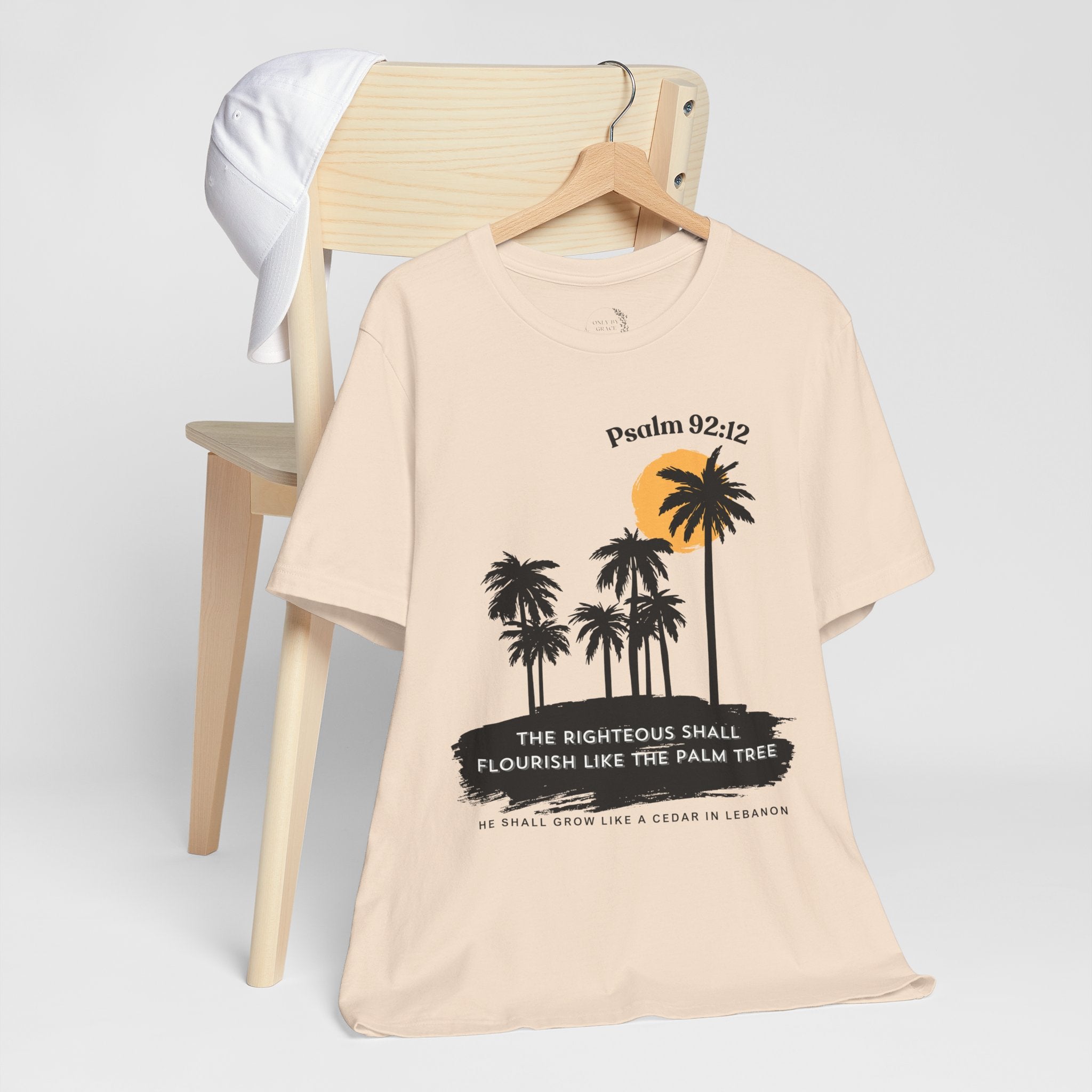 Psalm 92:12 Palm Tree Tee — "The Righteous Shall Flourish Like the Palm Tree" Christian T-Shirt