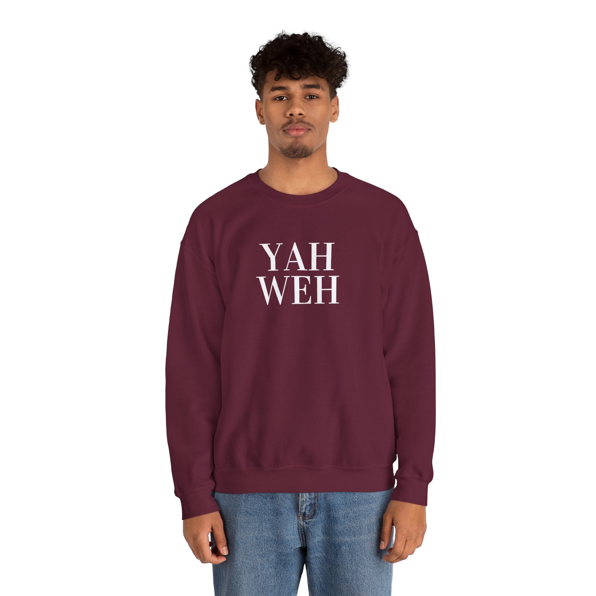 YAHWEH Minimalist Typography Sweatshirt | Religious Faith Crewneck