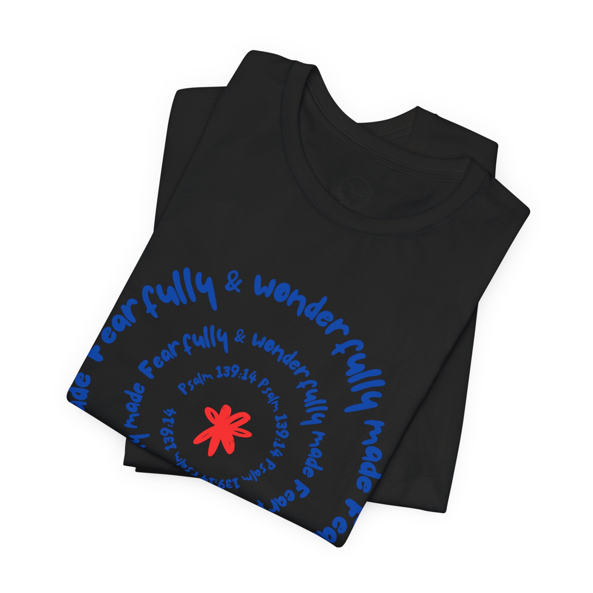 T-Shirt — 'Fearfully & Wonderfully Made' Spiral Design