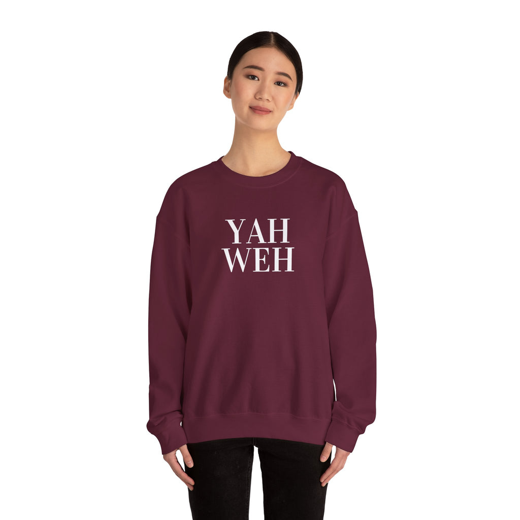 YAHWEH Minimalist Typography Sweatshirt | Religious Faith Crewneck