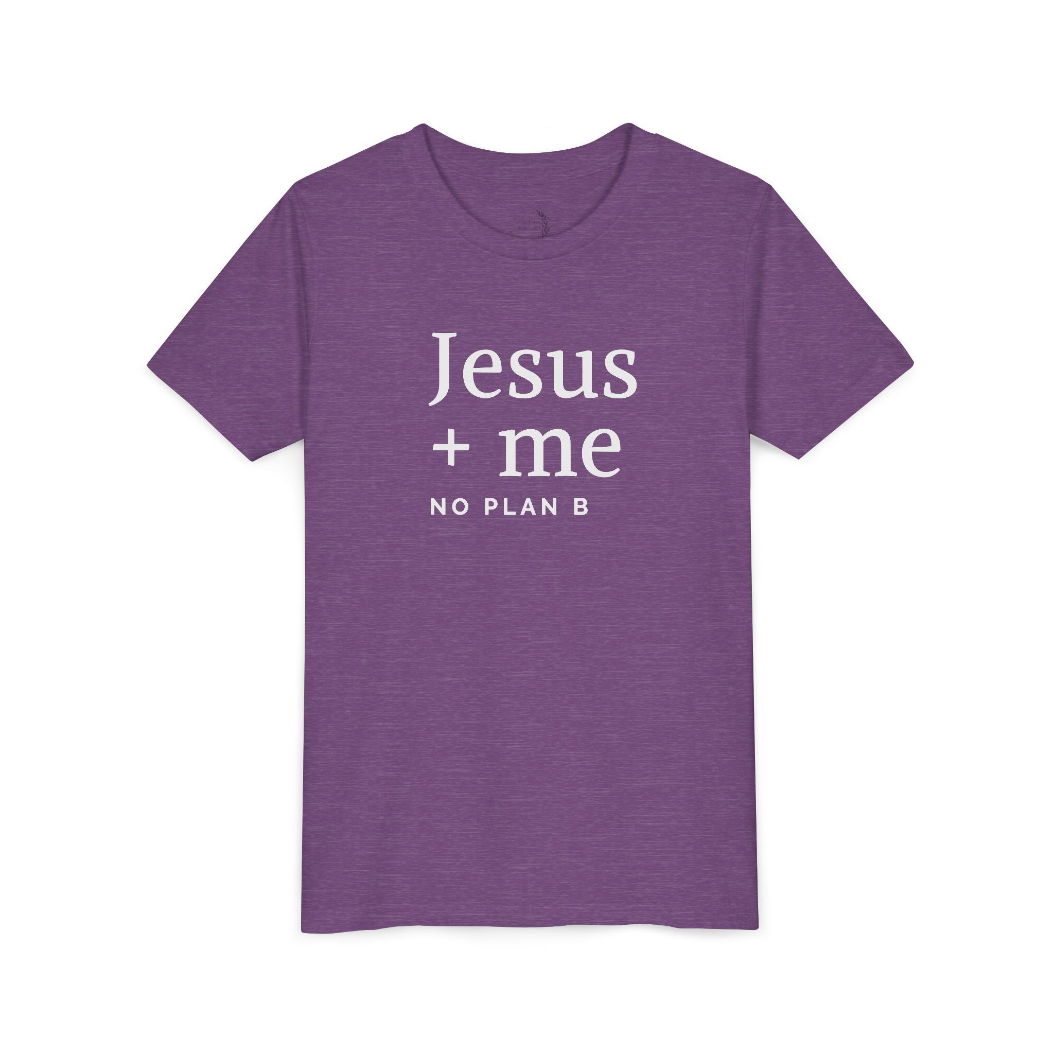 Kids Tee — "Jesus + Me No Plan B" Christian Graphic Shirt