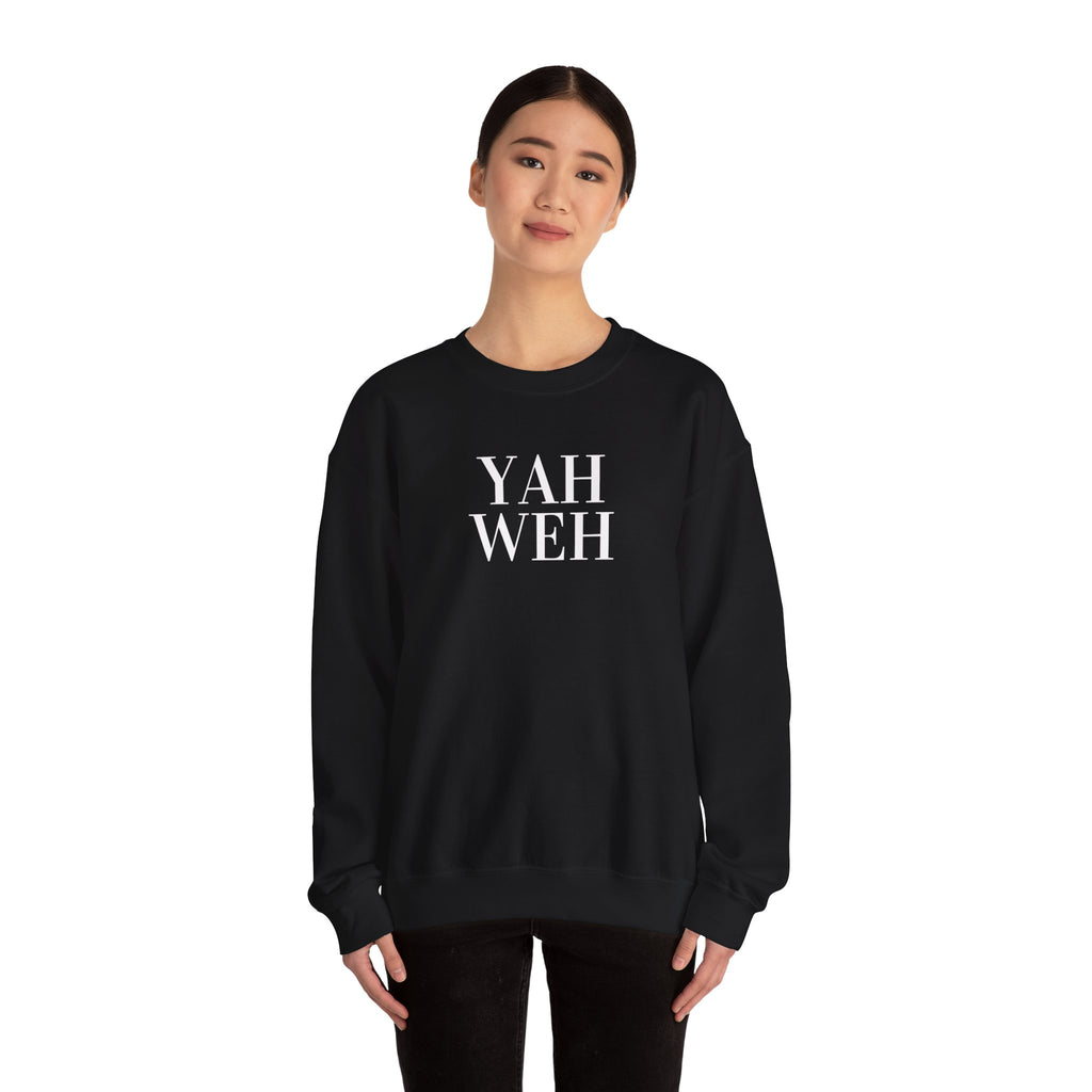 YAHWEH Minimalist Typography Sweatshirt | Religious Faith Crewneck