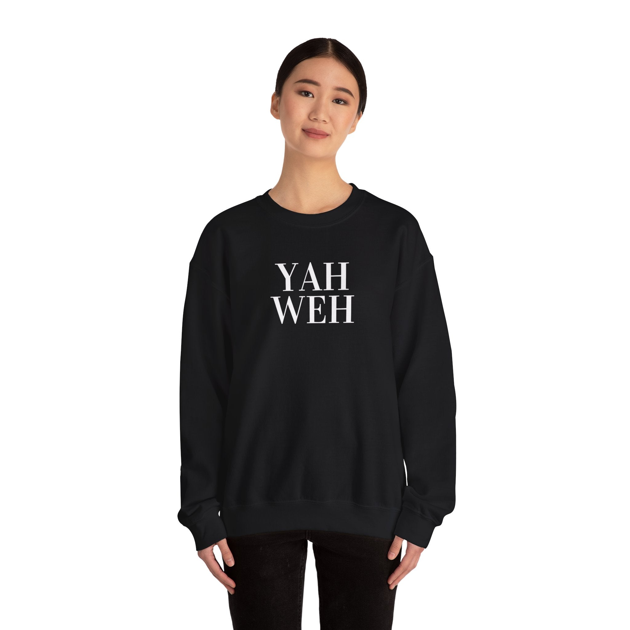 YAHWEH Minimalist Typography Sweatshirt | Religious Faith Crewneck