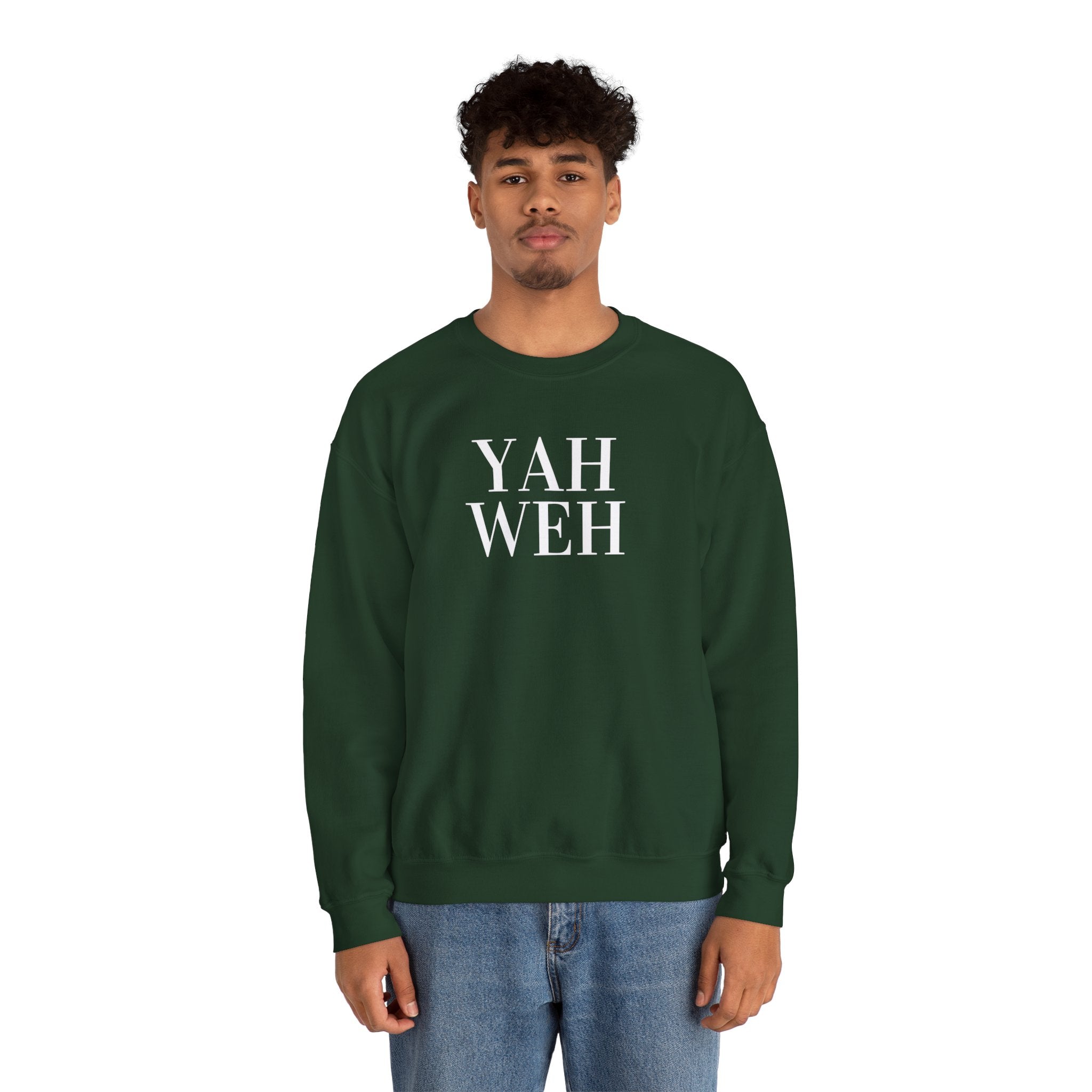 YAHWEH Minimalist Typography Sweatshirt | Religious Faith Crewneck