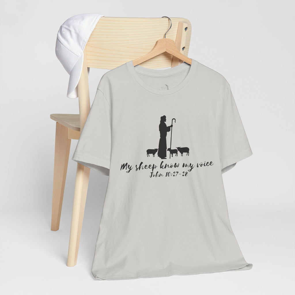 My Sheep Know My Voice shepherd silhouette T-Shirt | John 10:27 scripture